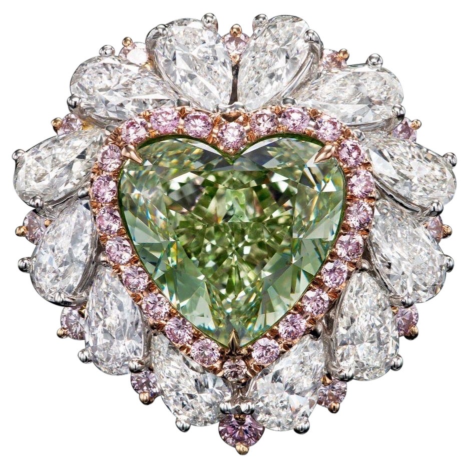 Anello con diamante verde intenso Emilio Jewelry GIA Certified Natural 6.00 Carat
