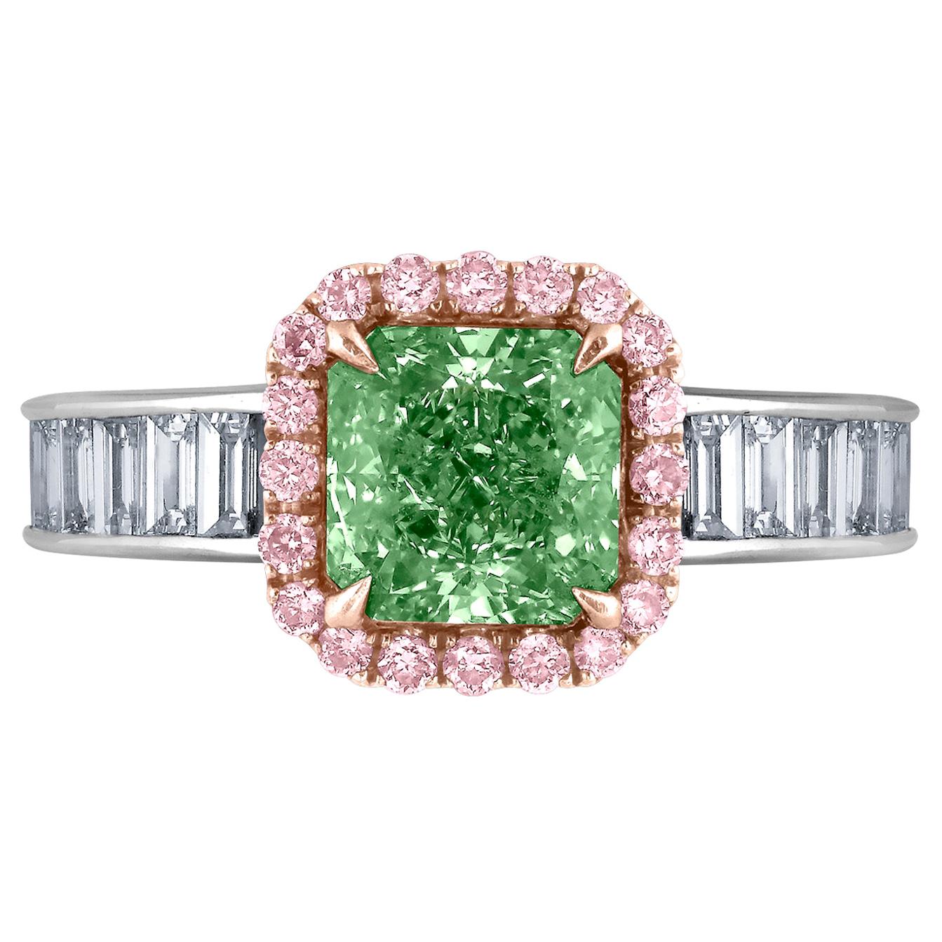 Green diamond ring for cheap sale