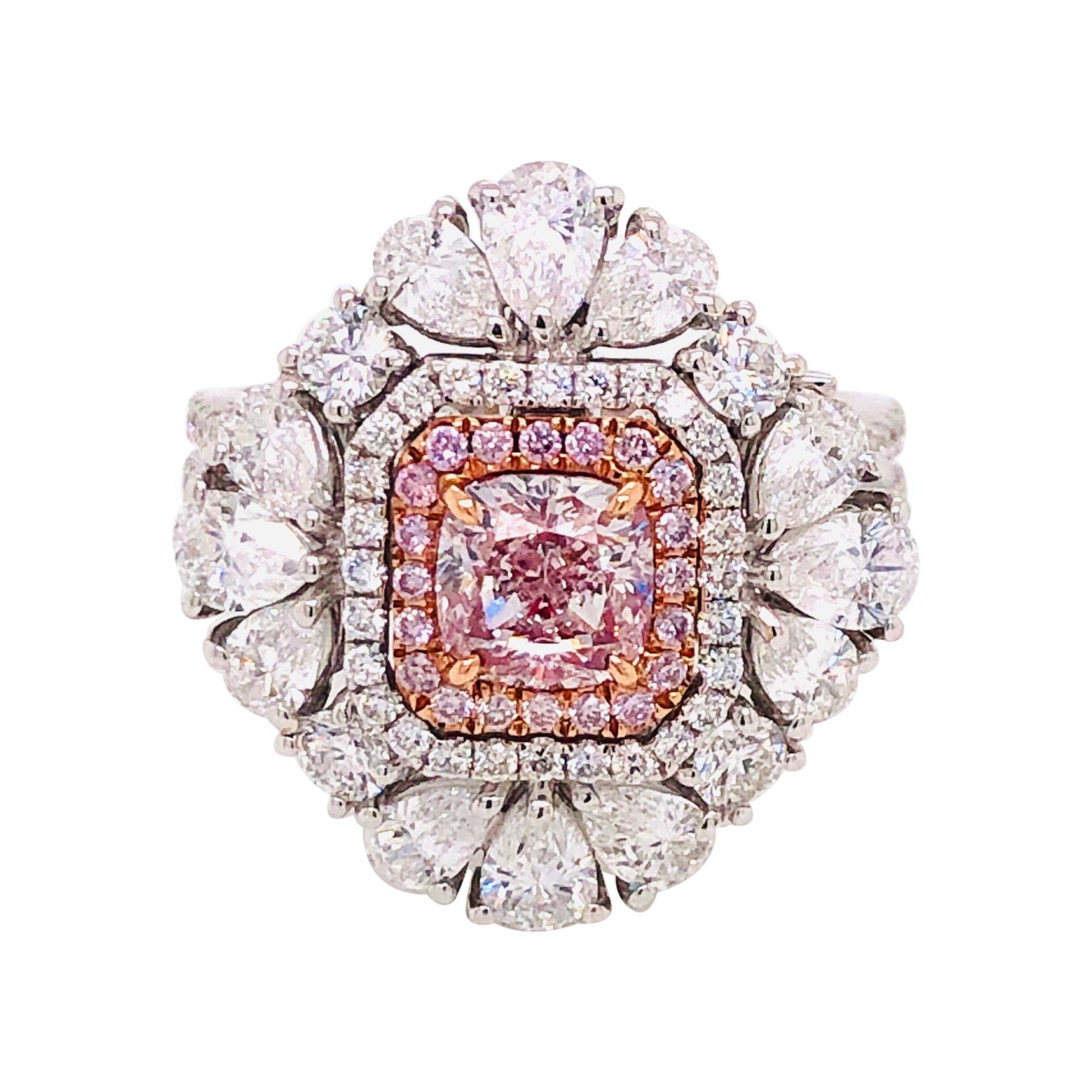 Emilio Jewelry GIA Certified Natural Fancy Pink Diamond Ring