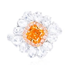 Emilio Jewelry GIA Certified Natural Fancy Vivid Orange Diamond Ring