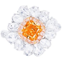 Bague Emilio Jewelry en diamant orange vif naturel fantaisie, certifiée par le GIA