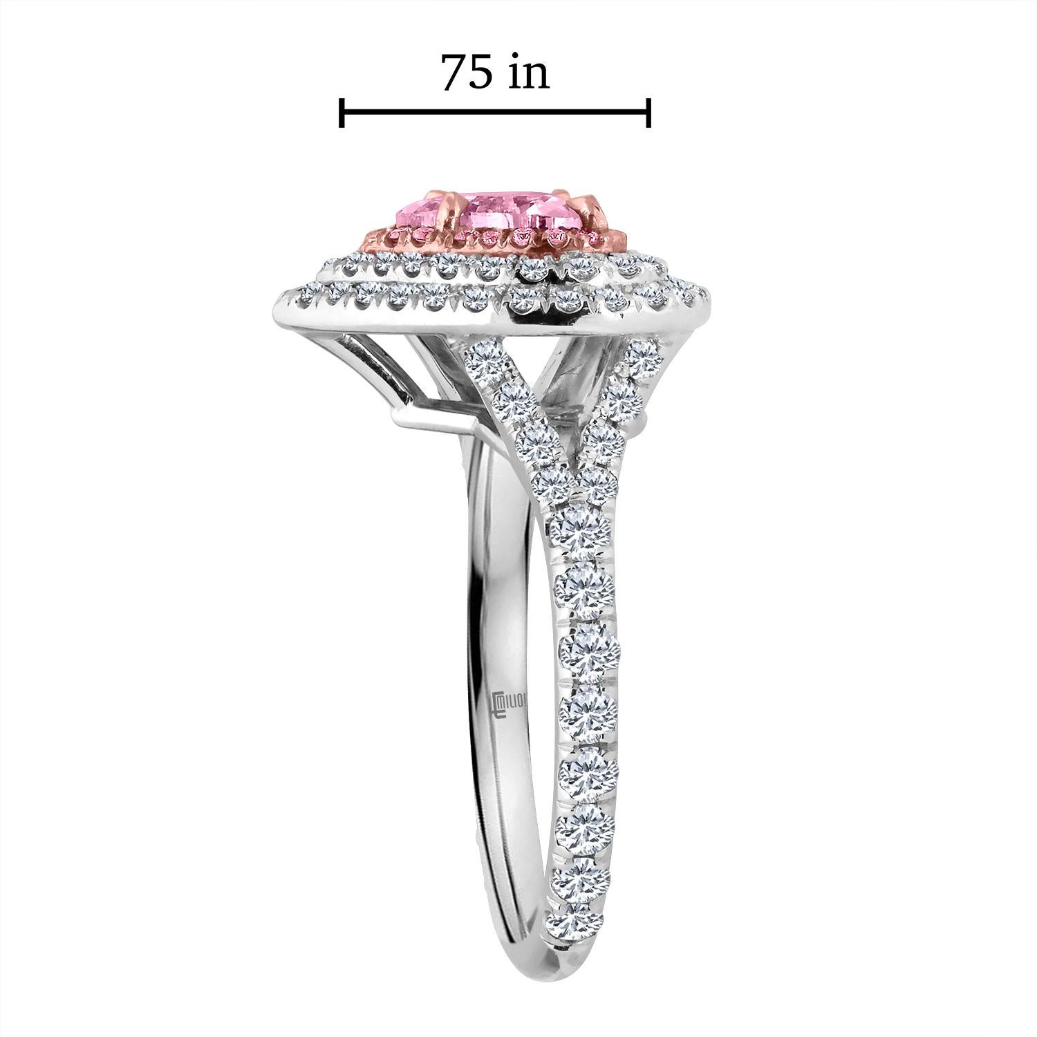 pink diamond heart ring