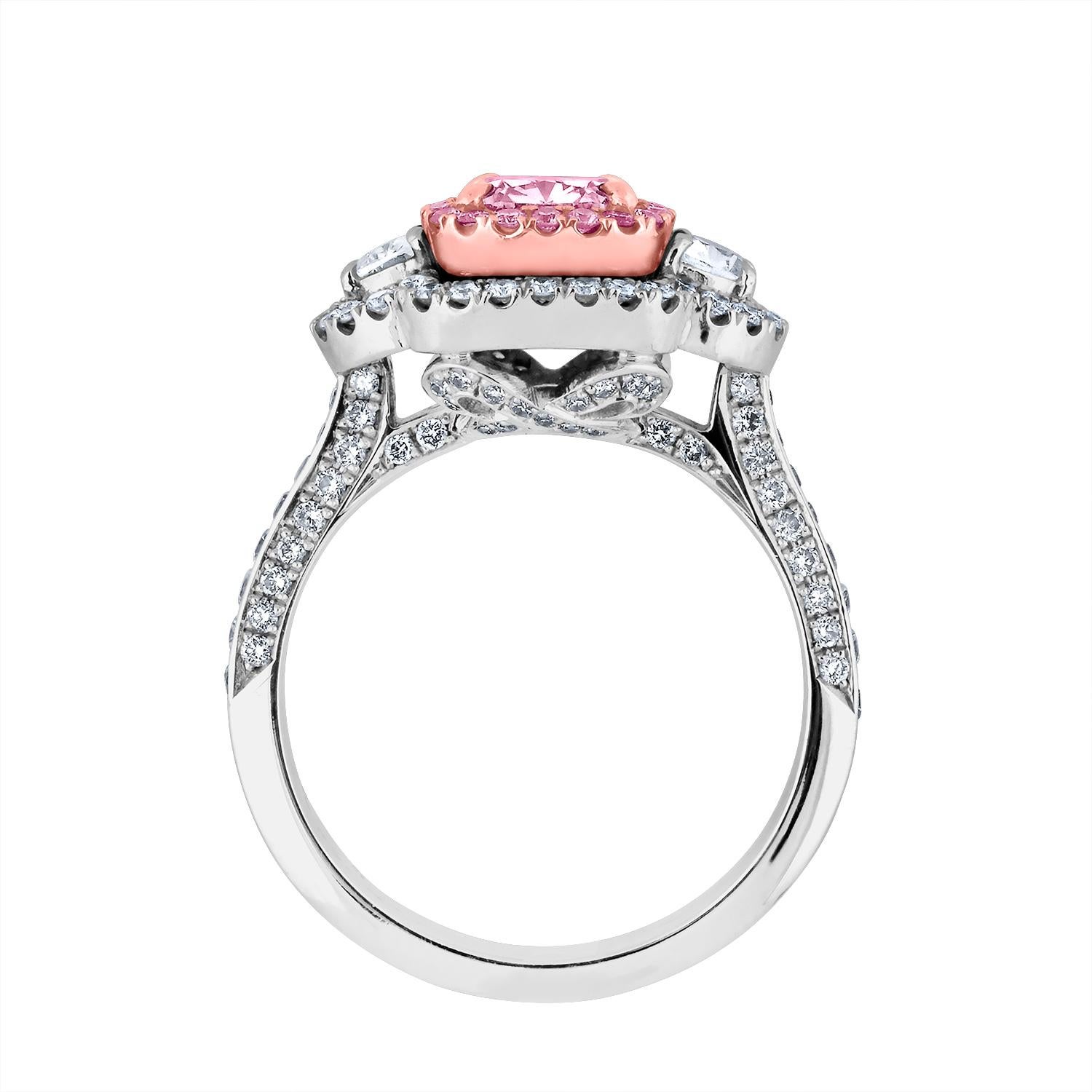 Emilio Jewelry GIA Certified Natural Heart Shape Pink Diamond Ring In New Condition In New York, NY