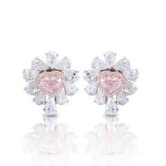 Emilio Jewelry GIA zertifizierte natürliche rosa Herz-Ohrstecker Diamant-Ohrstecker