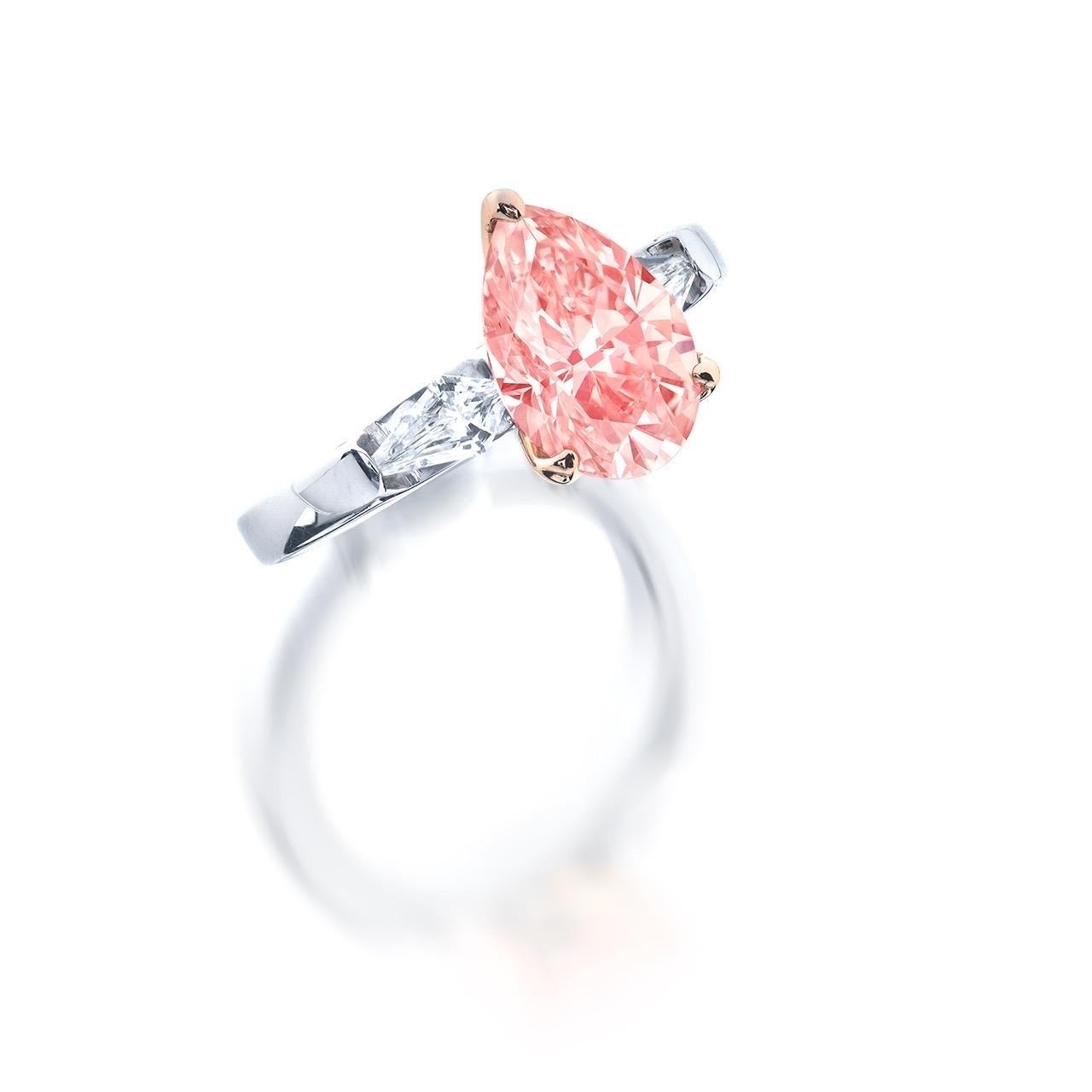 Emilio Jewelry Gia Certified Orange Pink Diamond Ring In New Condition In New York, NY