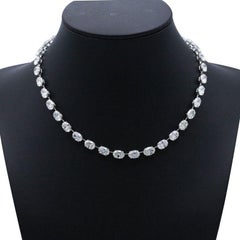 Emilio Jewelry Collier de diamants ovales certifiés GIA