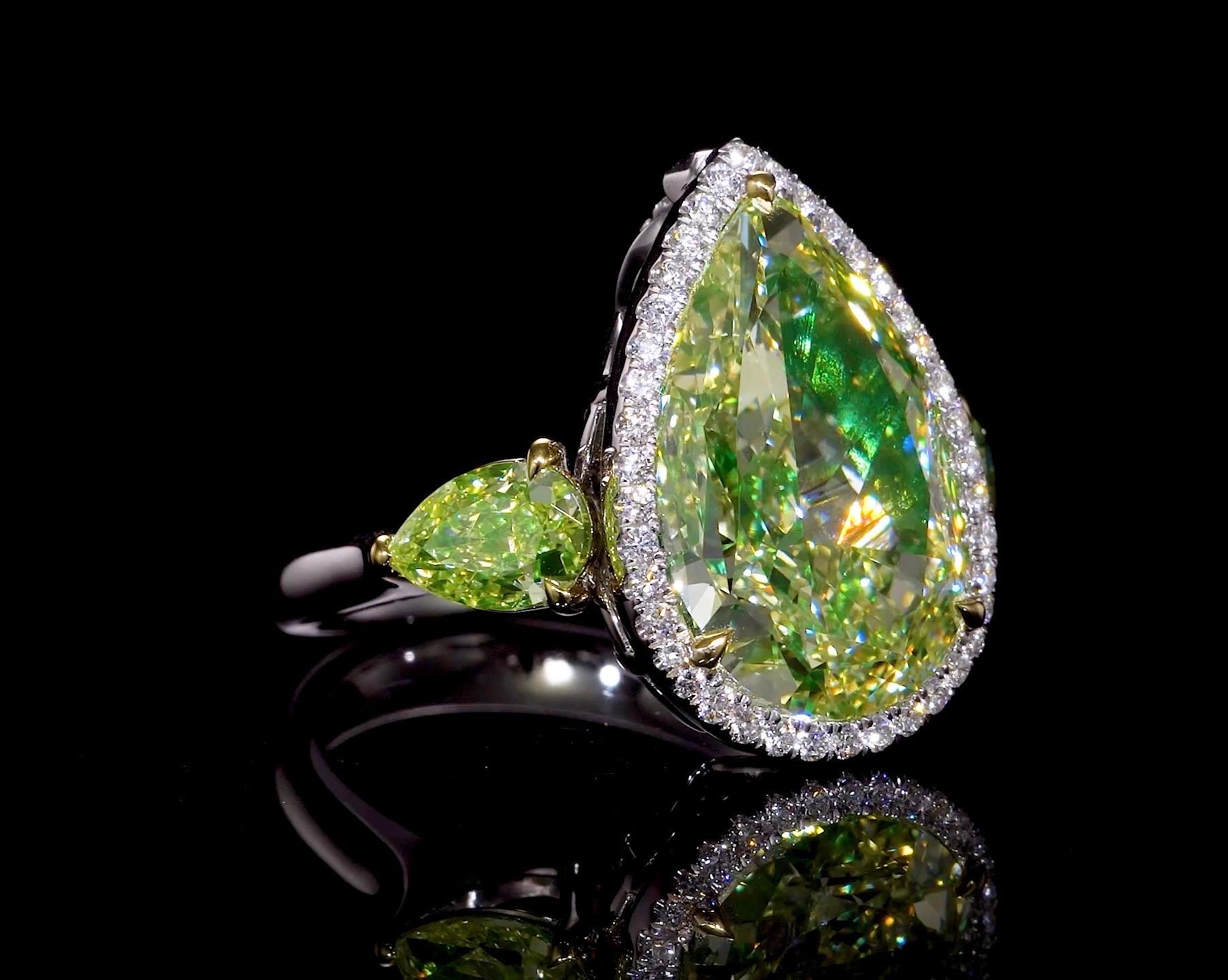 Pear Cut Emilio Jewelry Gia Certified Pear Shape Diamond Ring For Sale