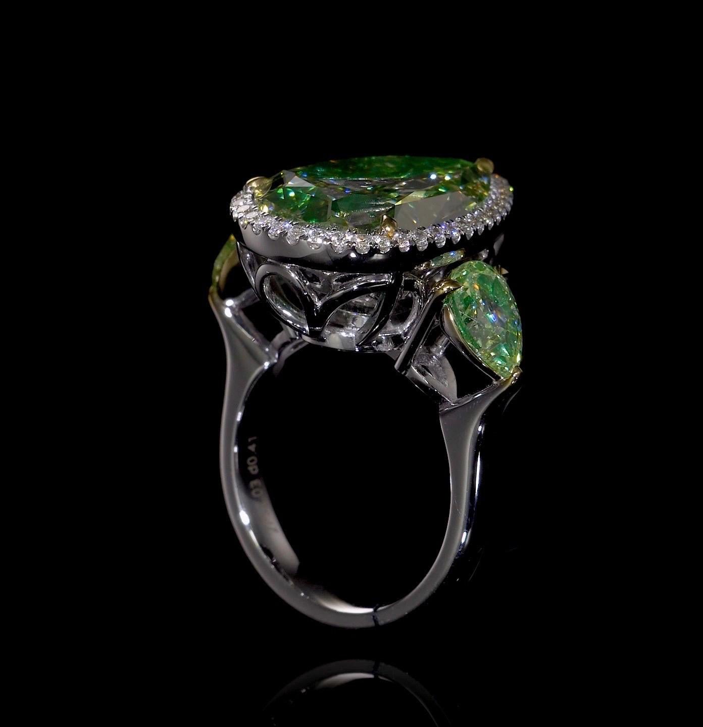 Emilio Jewelry Gia Certified Pear Shape Diamond Ring For Sale 1