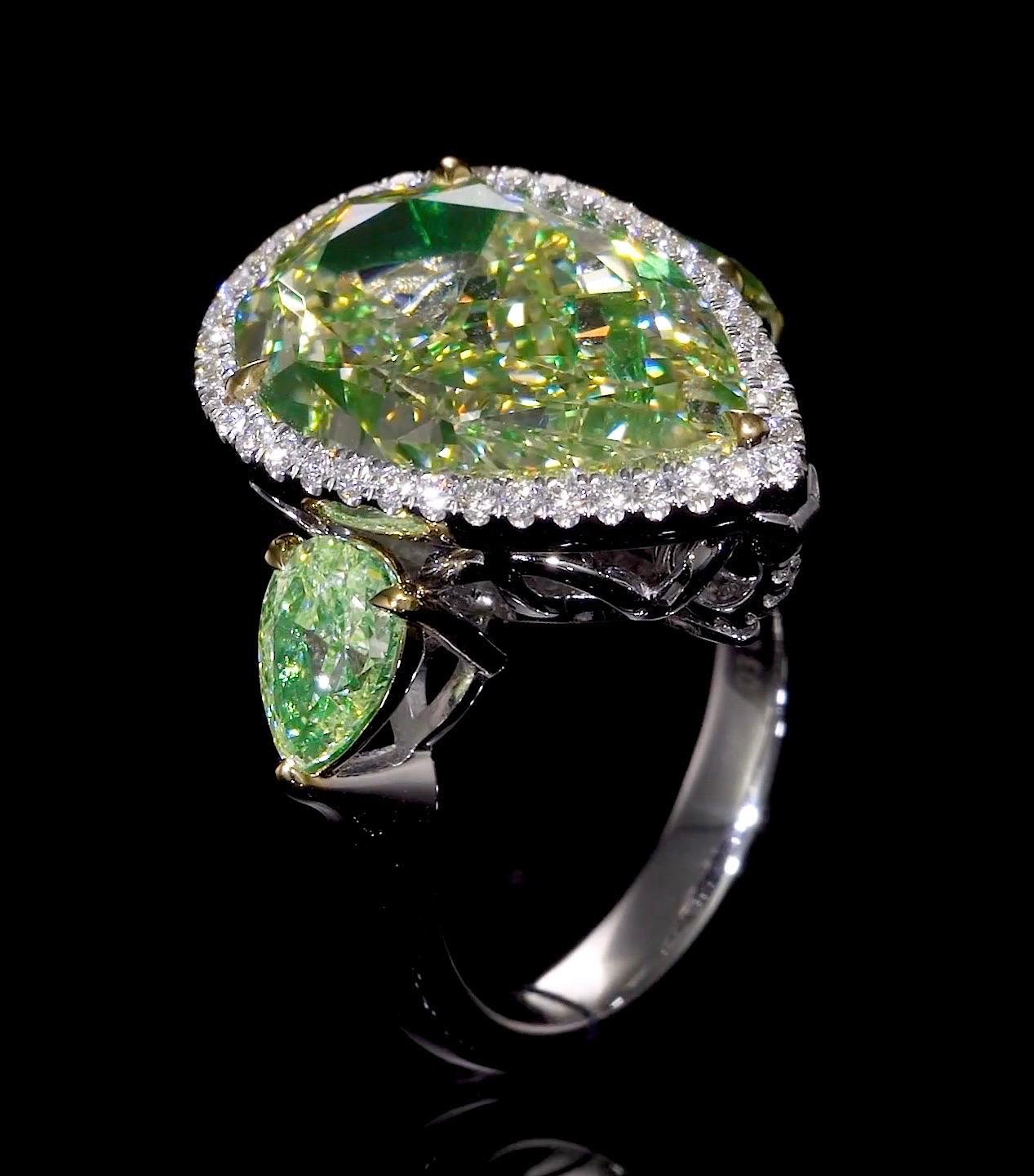 Emilio Jewelry Gia Certified Pear Shape Diamond Ring For Sale 2