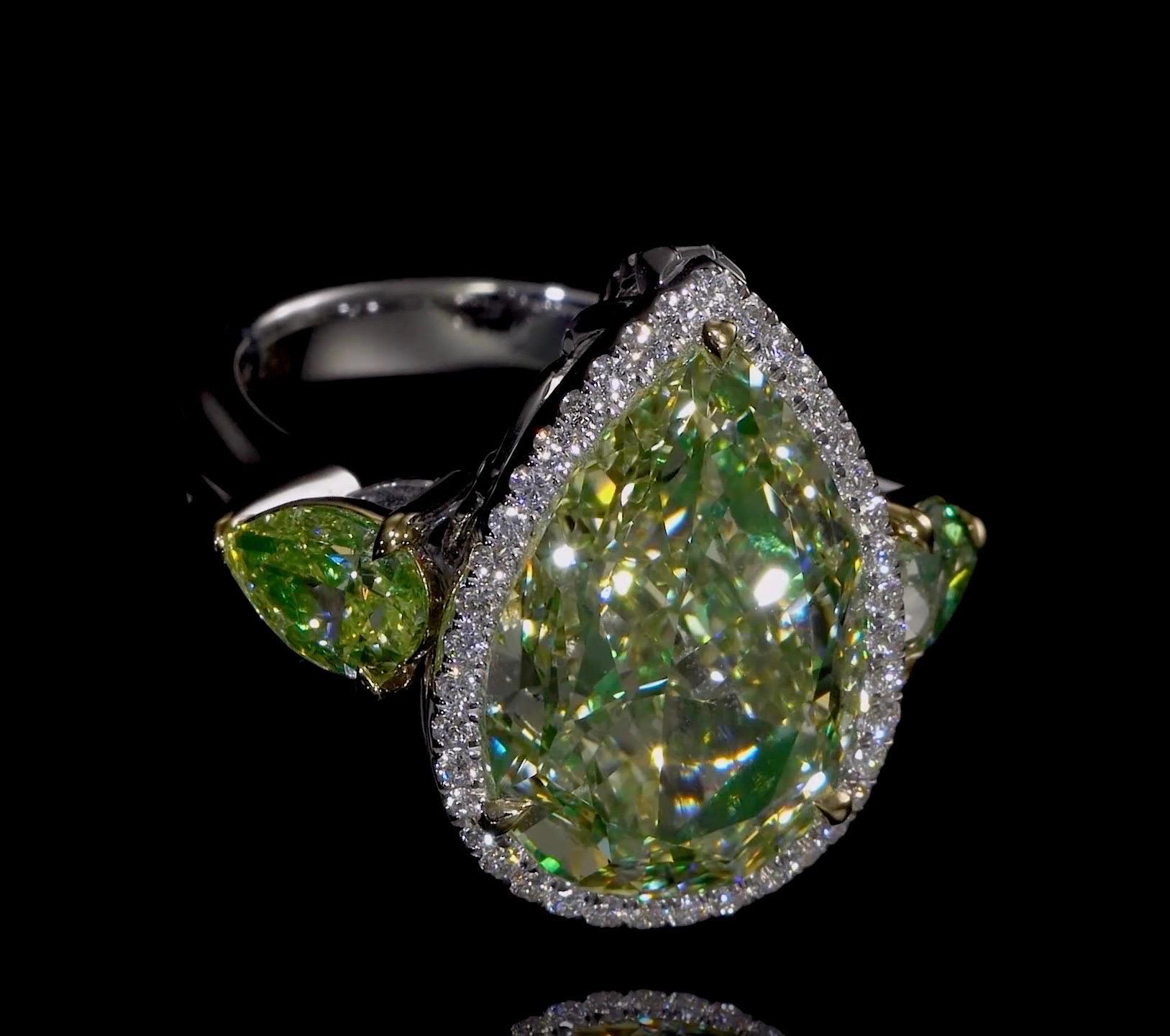 Emilio Jewelry Gia Certified Pear Shape Diamond Ring For Sale 3