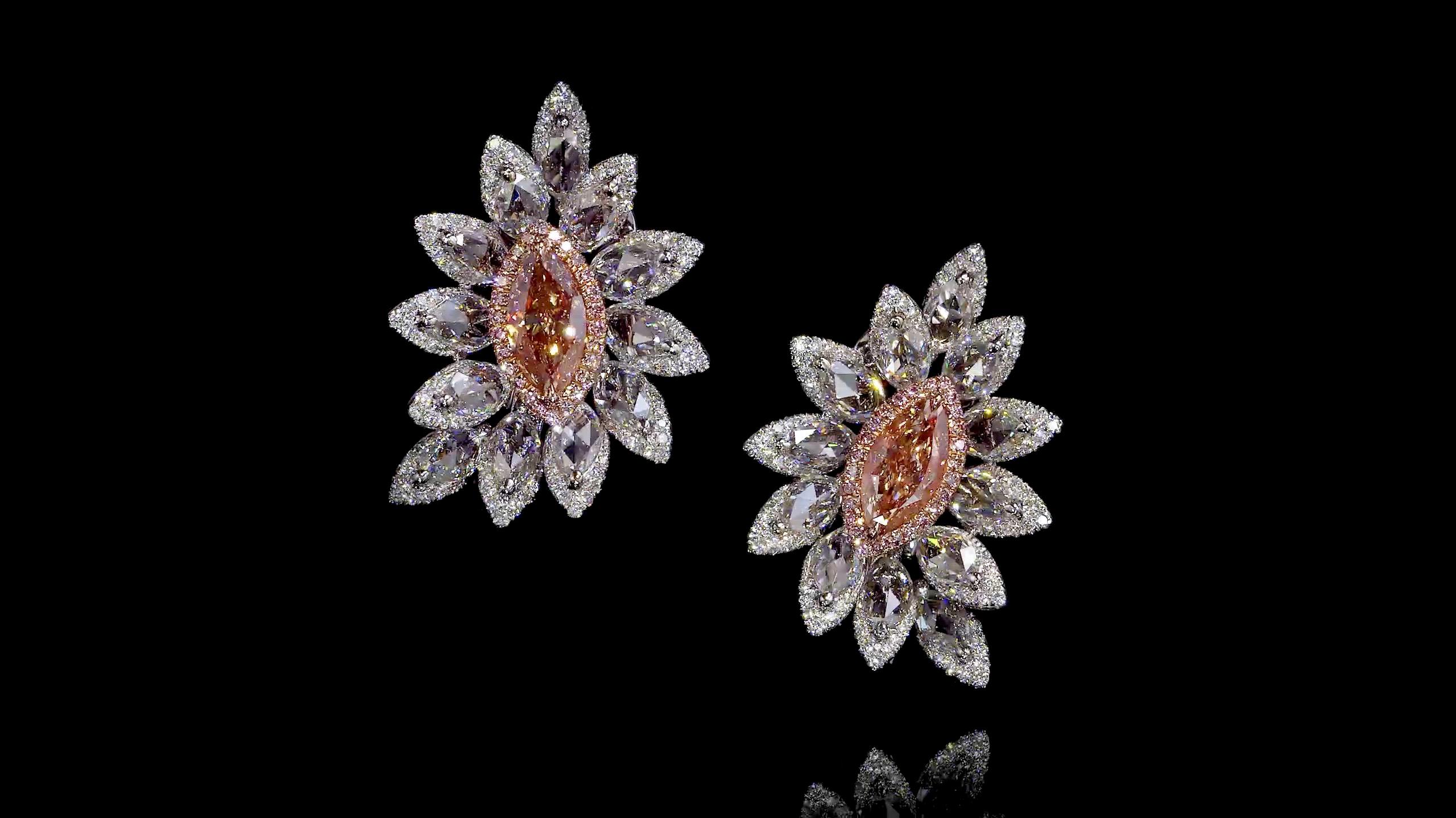Emilio Jewelry GIA Certified Pink Diamond Suite  In New Condition For Sale In New York, NY