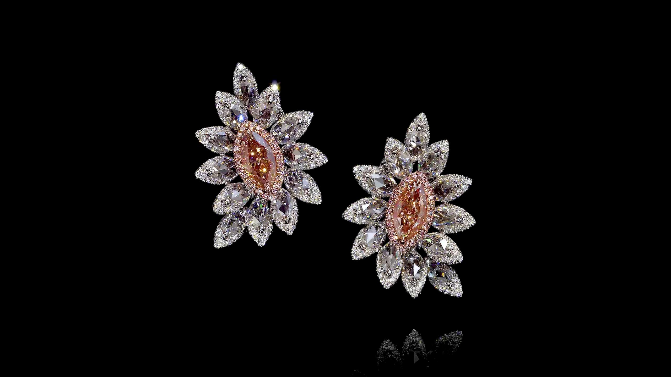 Women's or Men's Emilio Jewelry GIA Certified Pink Diamond Suite  For Sale