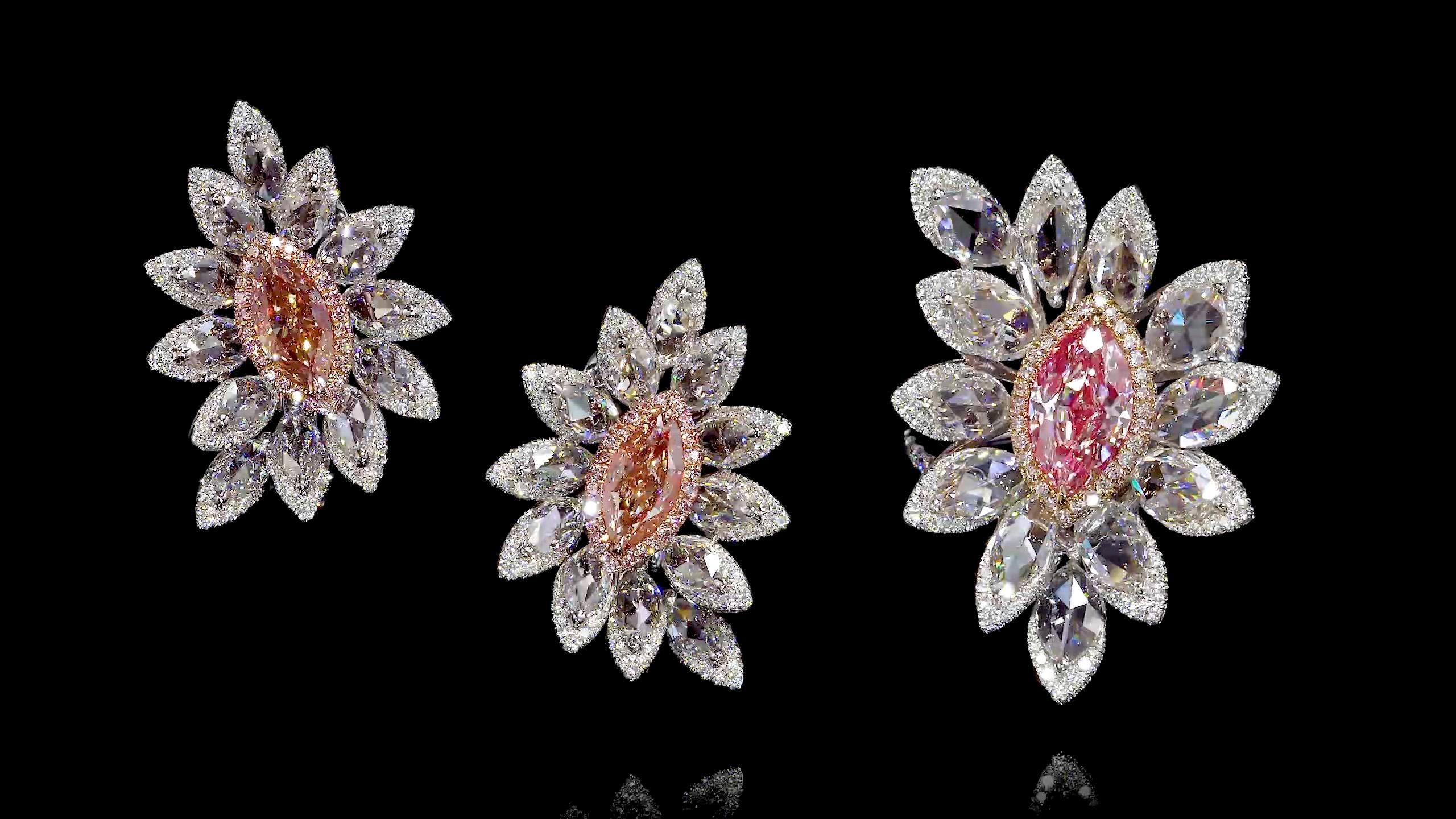 Emilio Jewelry GIA Certified Pink Diamond Suite  For Sale 3