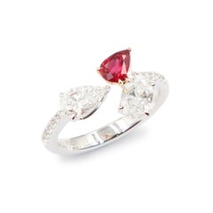 Emilio Jewelry Gia Certified Ruby Diamond Cocktail Ring