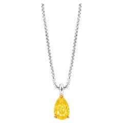 Collar de Diamantes Naranja Vivo Certificado GIA de Emilio Jewelry