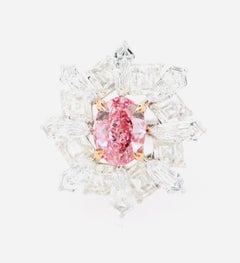 Emilio Jewelry Gia Certified Vivid Pink Diamond Ring