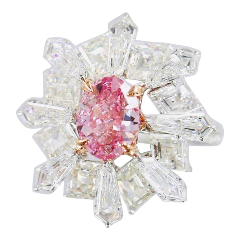 Emilio ! Bague en diamant Vivid Diamond Diamond, certifiée GIA en vente