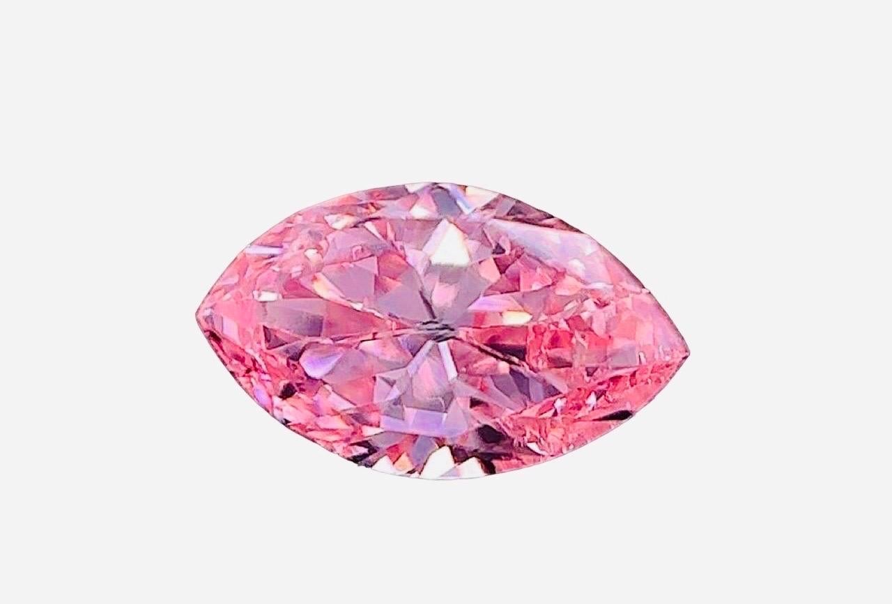Emilio Jewelry Gia Certified Vivid Pink Diamond Marquise Diamant (Marquiseschliff) im Angebot