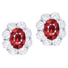 Emilio Jewelry GRS Certified 6.00 Carat Untreated Pigeons Blood Ruby Earrings