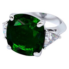 Emilio Jewelry Gubelin Certified 13.50 Carat Emerald Diamond Ring
