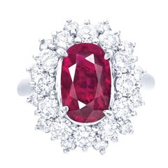Emilio Jewelry Gubelin Certified 2.84 Carat Pigeons Blood Ruby Ring