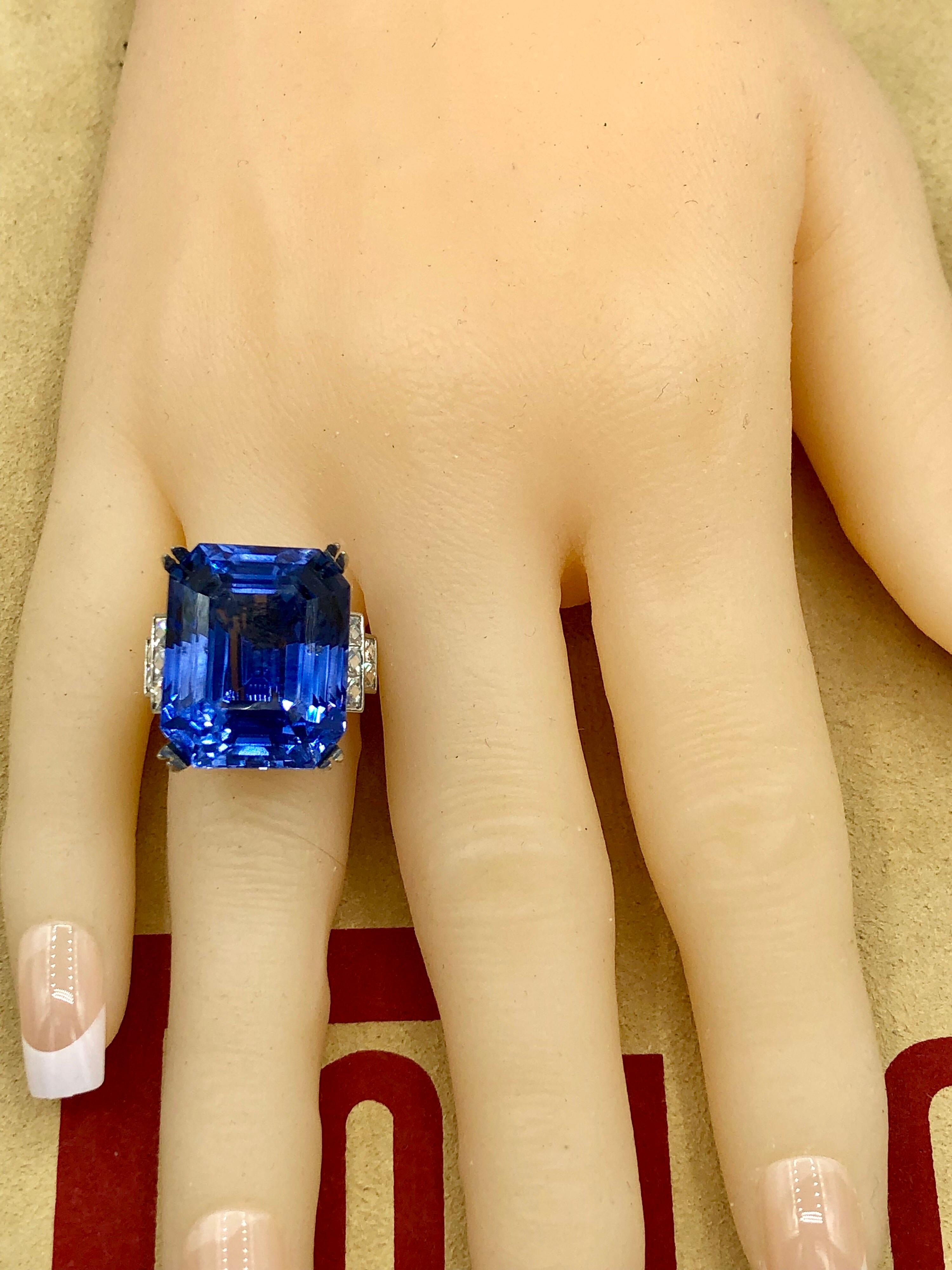 Emilio Jewelry Gubelin zertifizierter 43,00 Karat unerhitzter Ceylon Saphir Ring im Angebot 6
