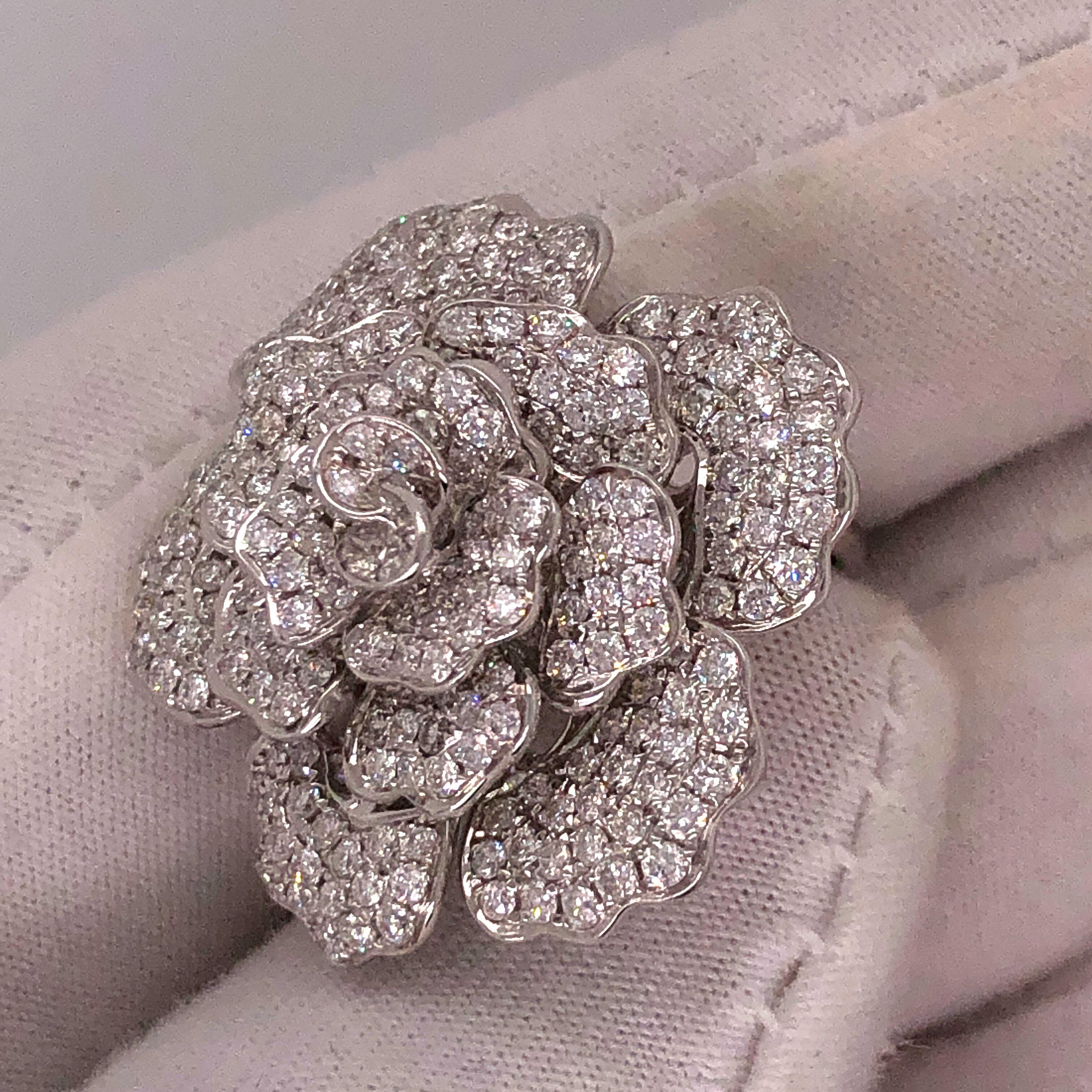 Emilio Jewelry Handmade Micro Pave Diamond Flower Ring 1