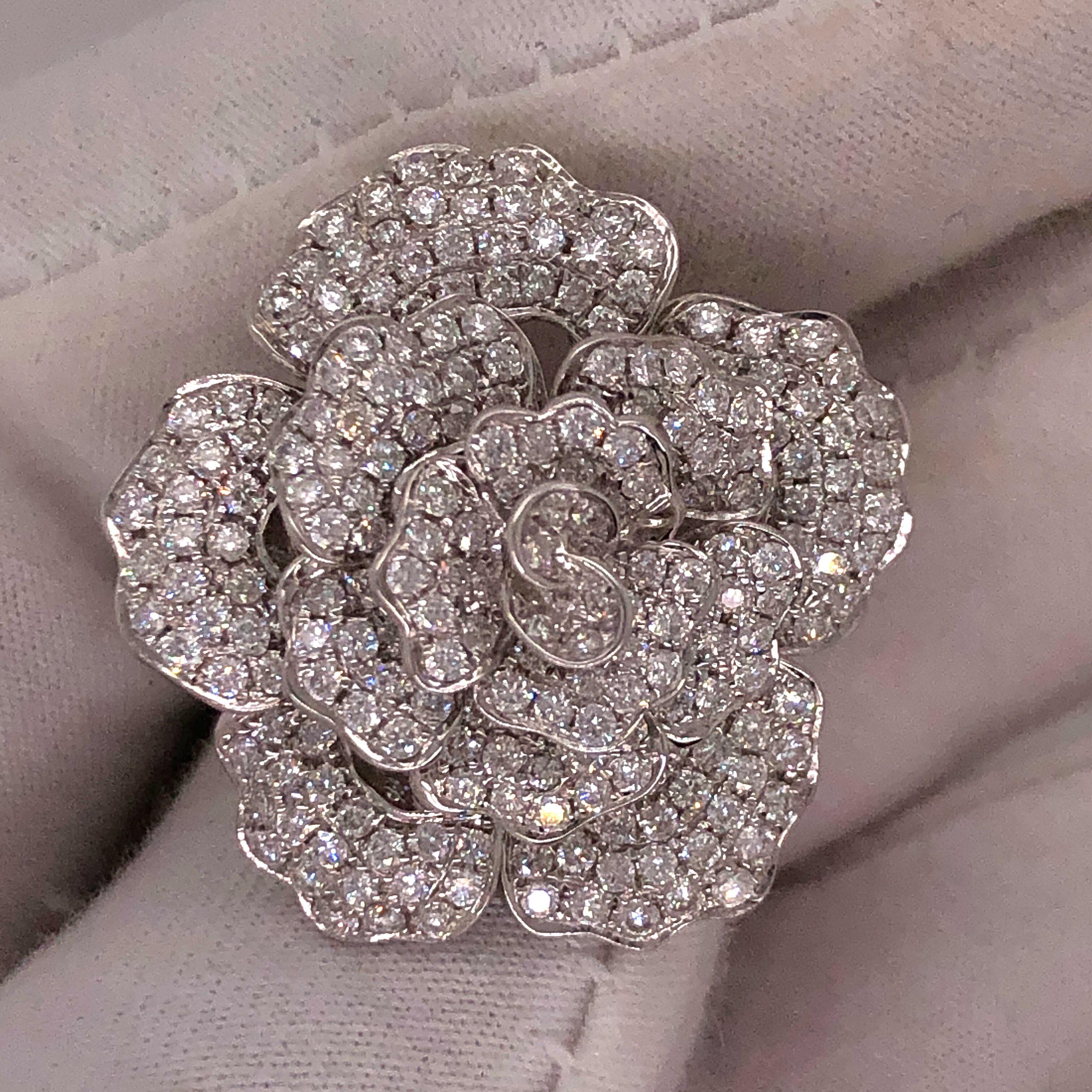 Emilio Jewelry Handmade Micro Pave Diamond Flower Ring 2