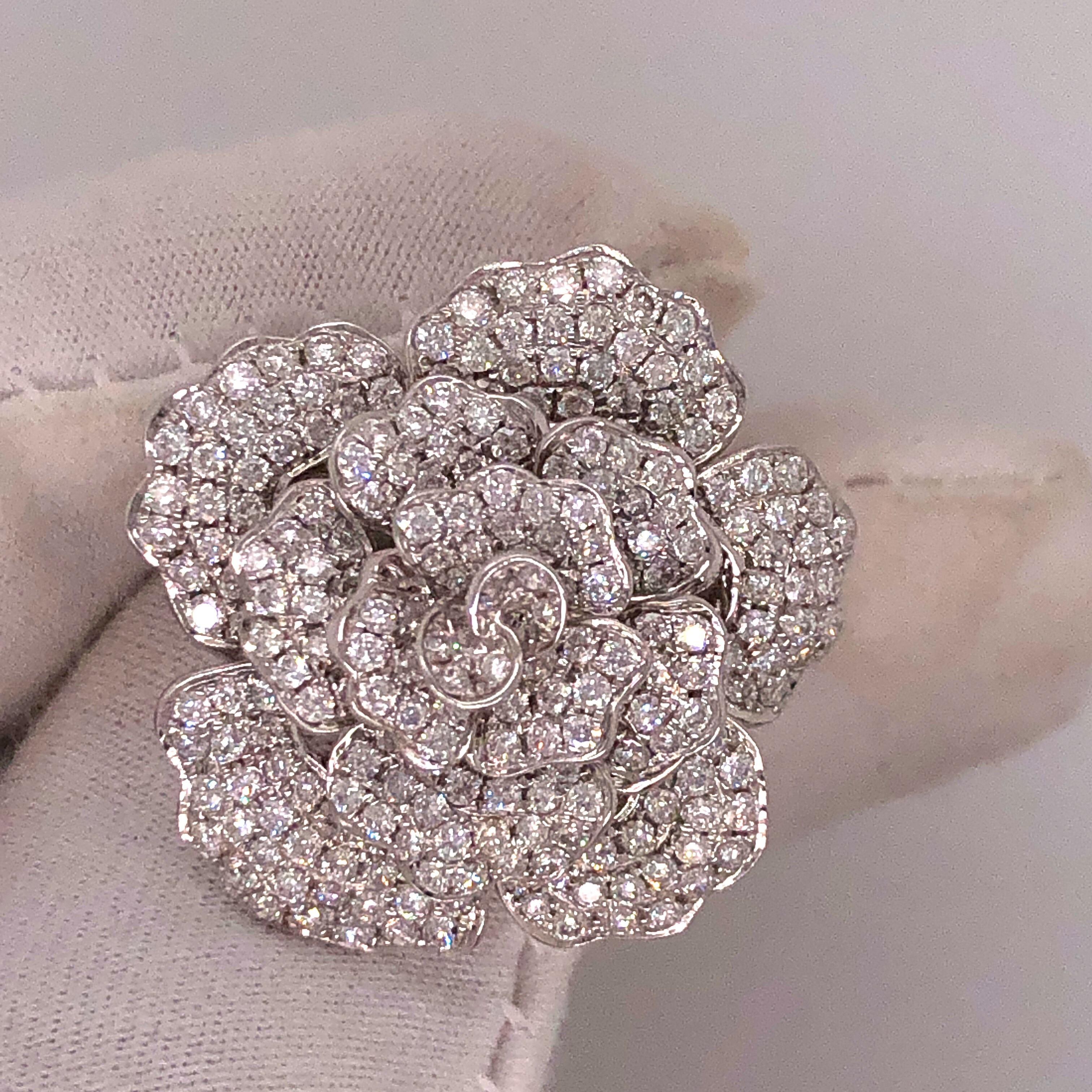 Women's Emilio Jewelry Handmade Micro Pave Diamond Flower Ring