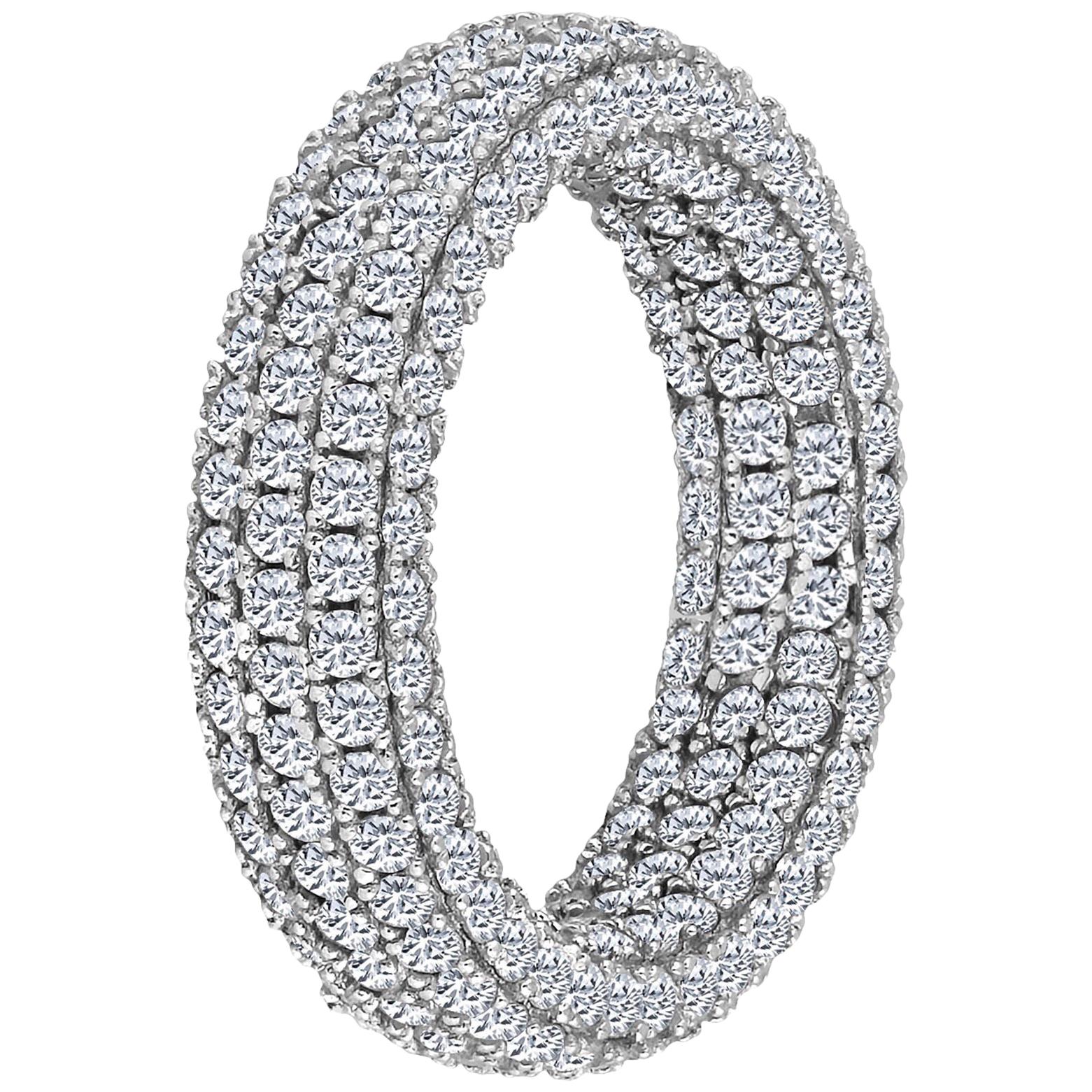 Emilio Jewelry Inside Out 360 Degree Diamond Pave Eternity Band