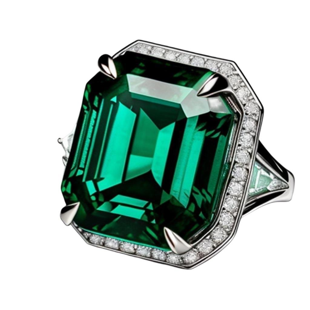 Emilio Jewelry Prächtiger Smaragdring mit Smaragd  (Smaragdschliff) im Angebot