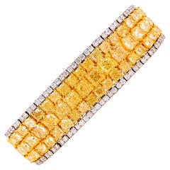 Antique Emilio Jewelry Natural 47 Carat Yellow Diamond Bracelet