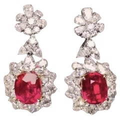 Emilio Jewelry No Heat Untreated Pigeon Blood Ruby Earrings