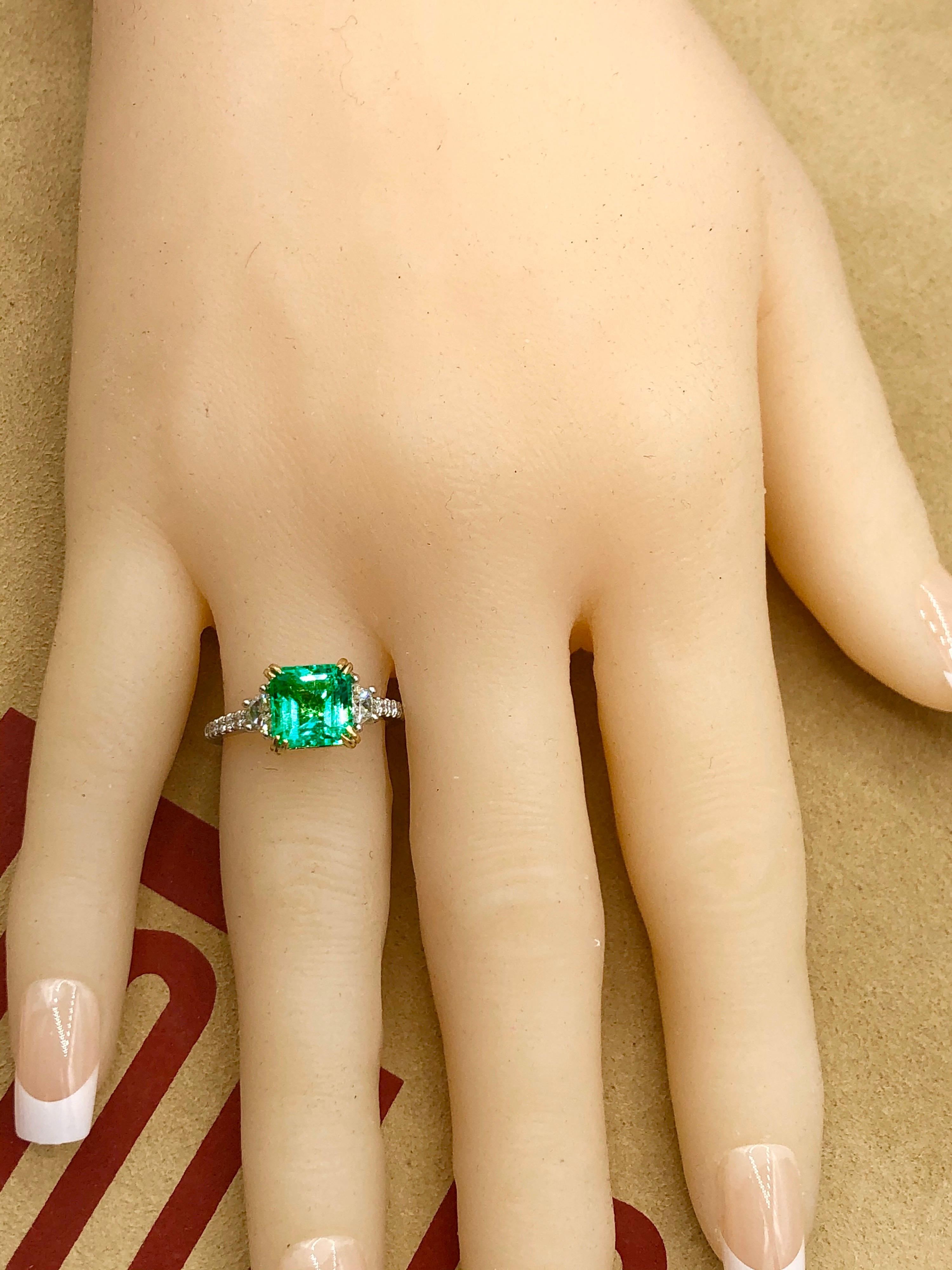 Emilio Jewelry No Oil Colombian Emerald Ring 1