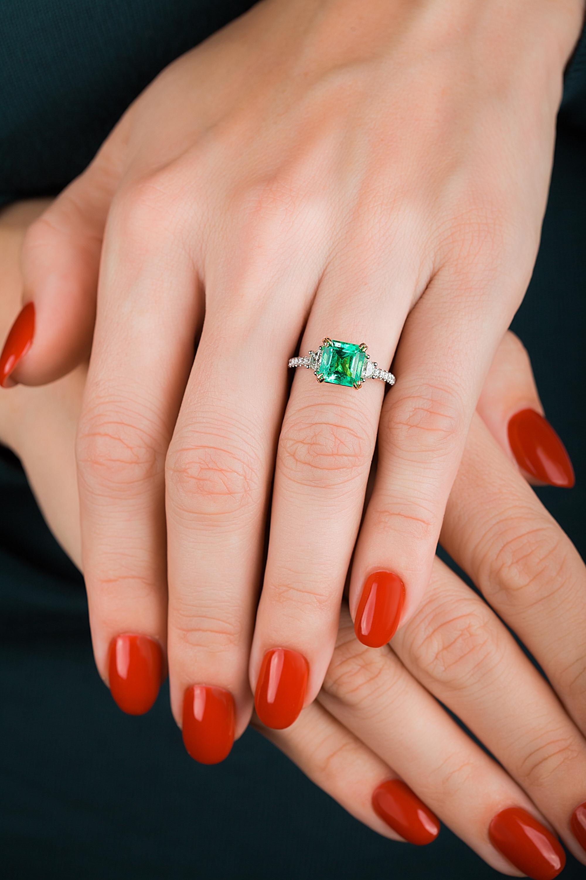 Women's or Men's Emilio Jewelry No Oil Colombian Emerald Ring