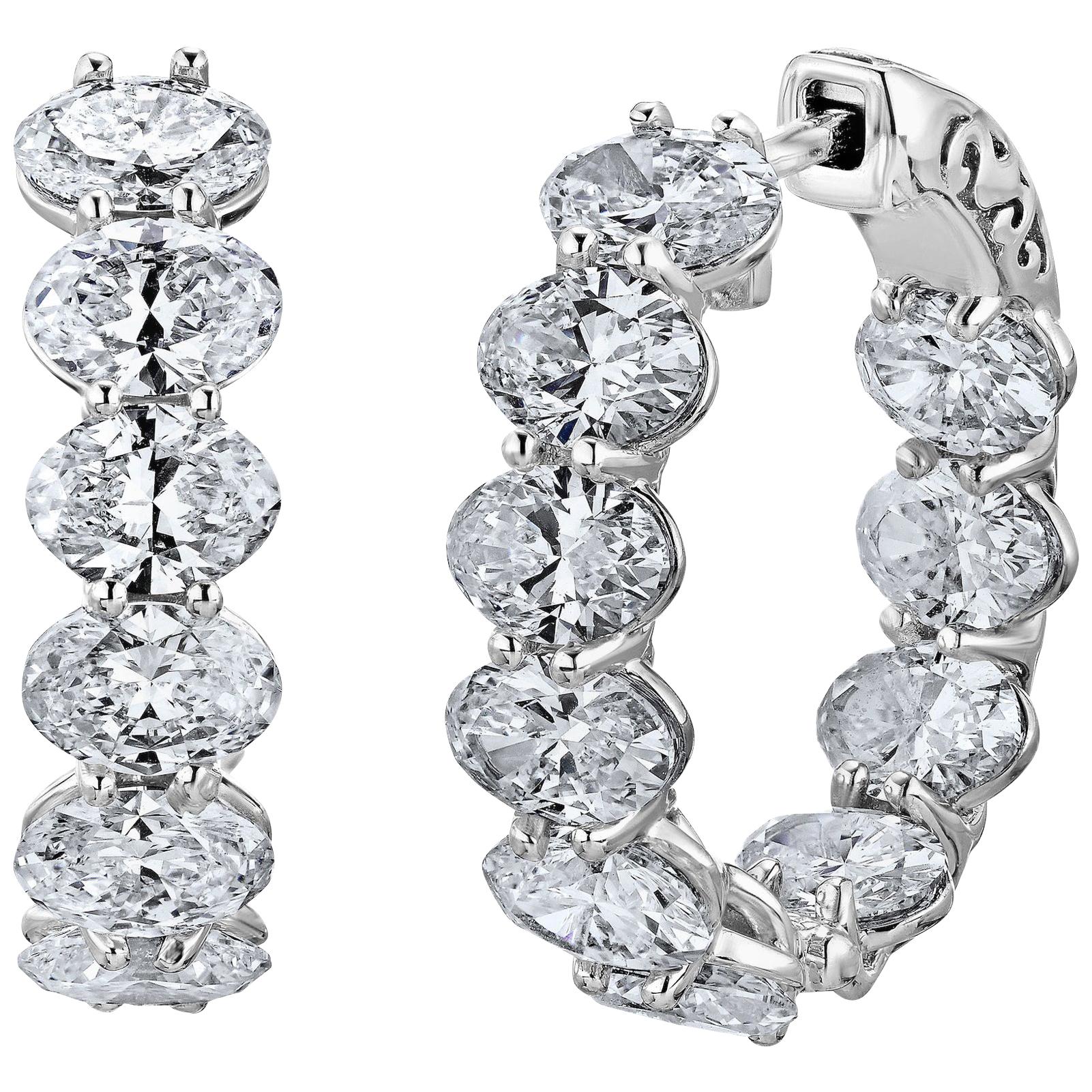 Emilio Jewelry Ovale Diamant-Creolen in Ovalform mit ovalen Diamanten