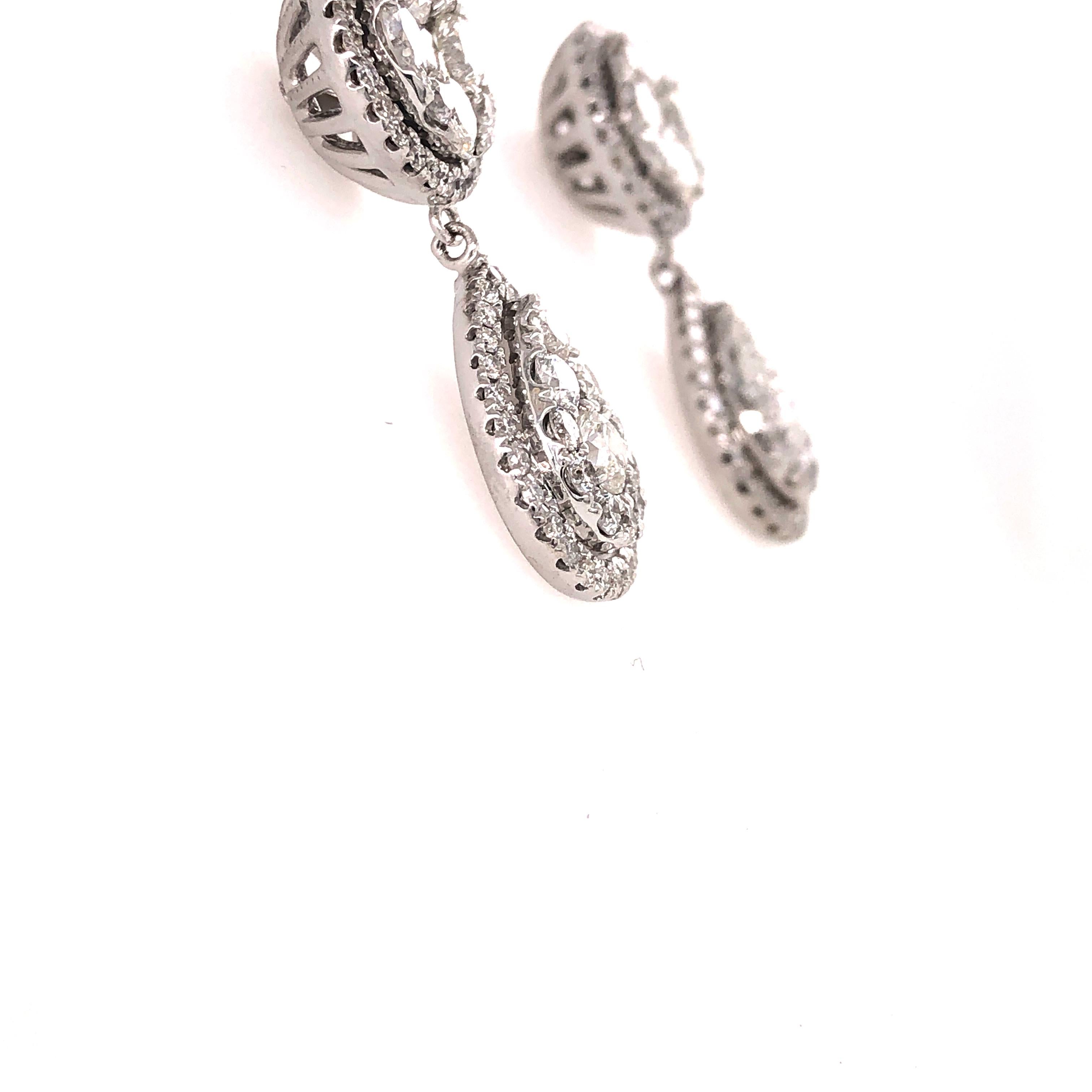 Emilio Jewelry Pear Drop Diamond Earrings In New Condition For Sale In New York, NY