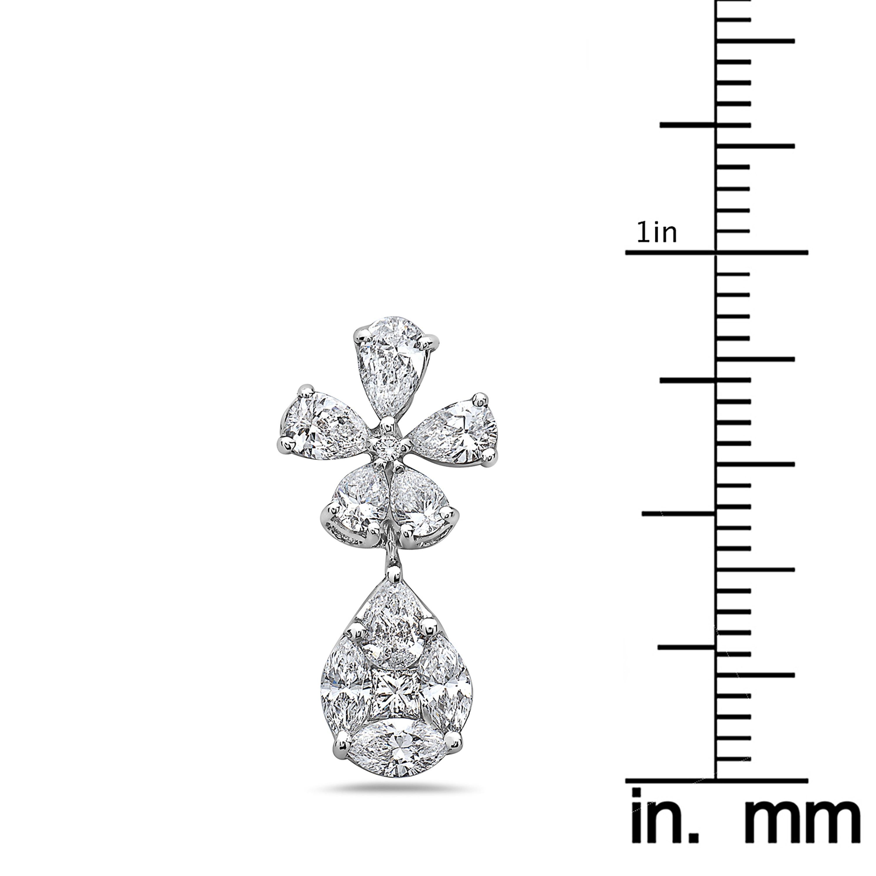 Ohrgehänge mit kleinem Blumen- und Tropfenmuster von Emilio Jewelry Damen im Angebot