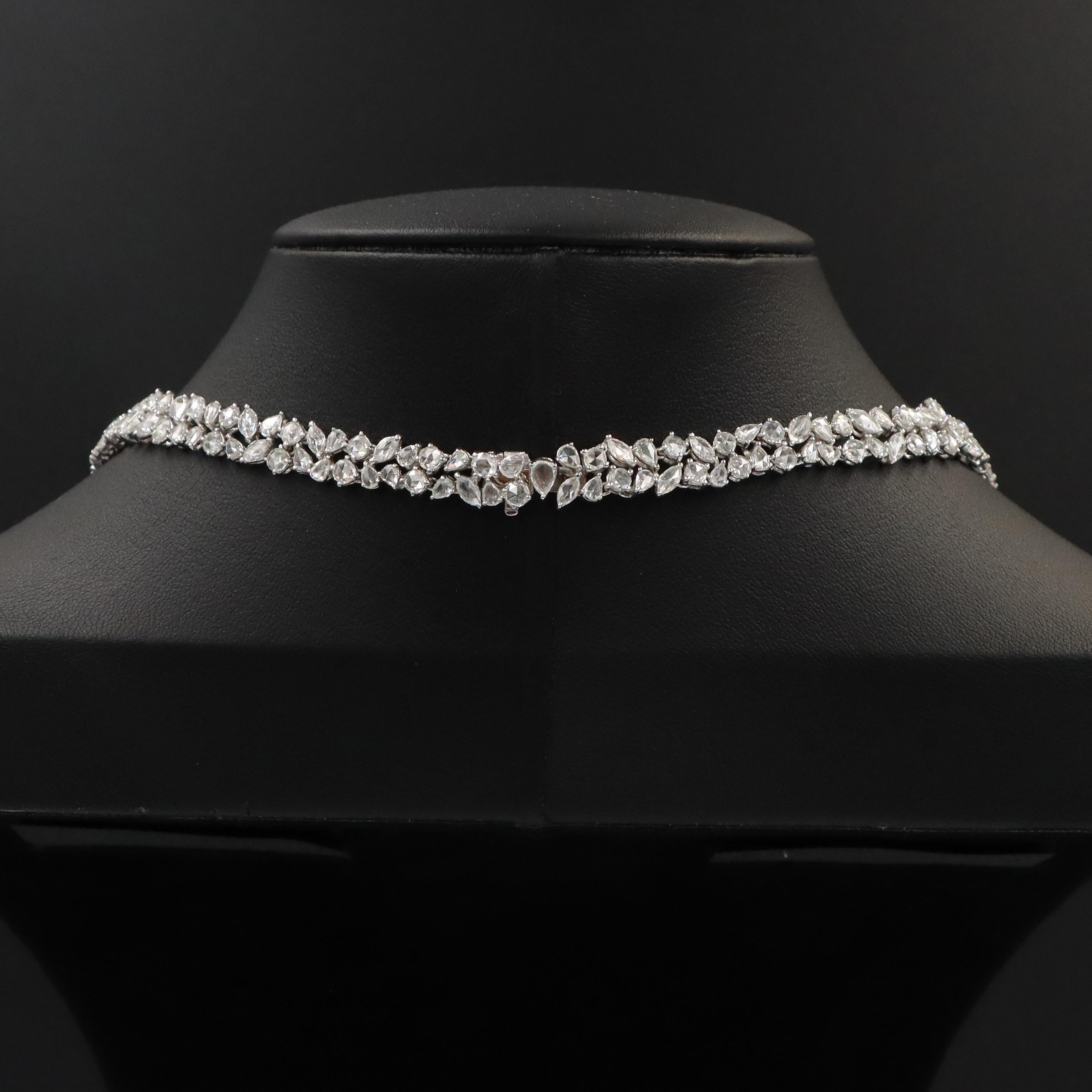 Emilio Jewelry Halskette mit Diamanten im Rosenschliff  für Damen oder Herren im Angebot