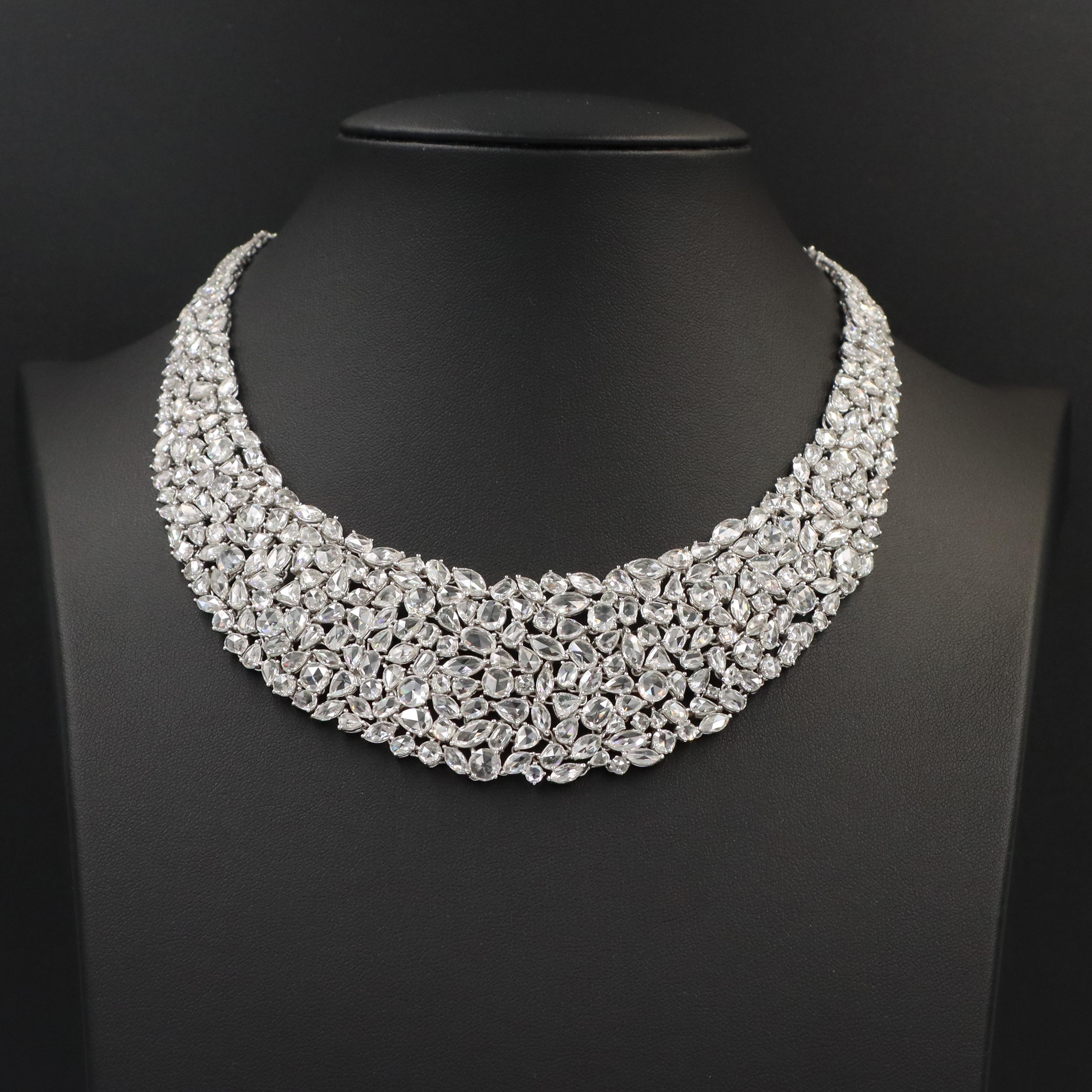Emilio Jewelry Halskette mit Diamanten im Rosenschliff  im Angebot 1