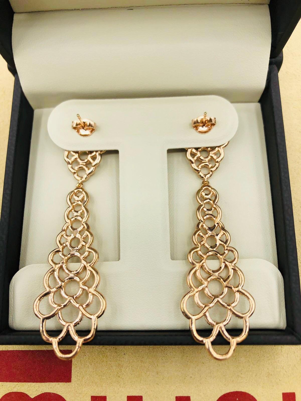 Emilio Jewelry Rose Gold Dangling Earring 5