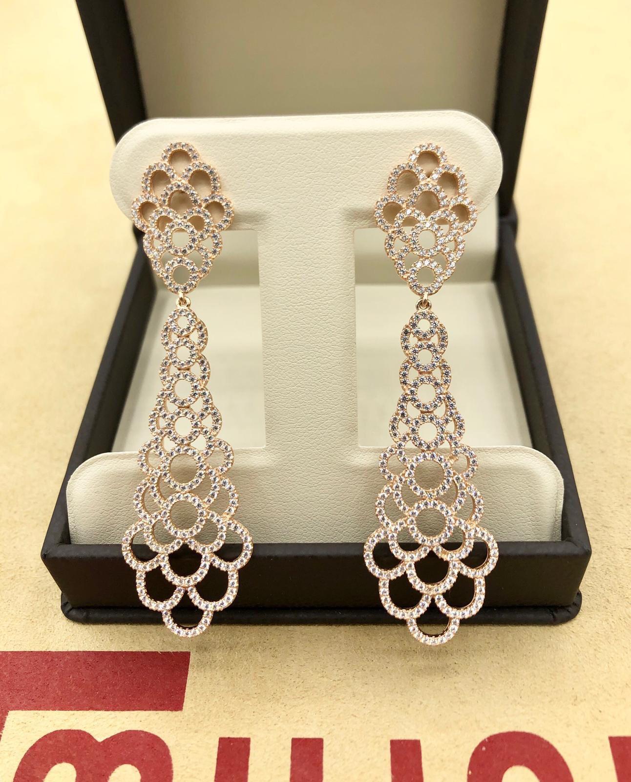 Women's or Men's Emilio Jewelry Rose Gold Dangling Earring