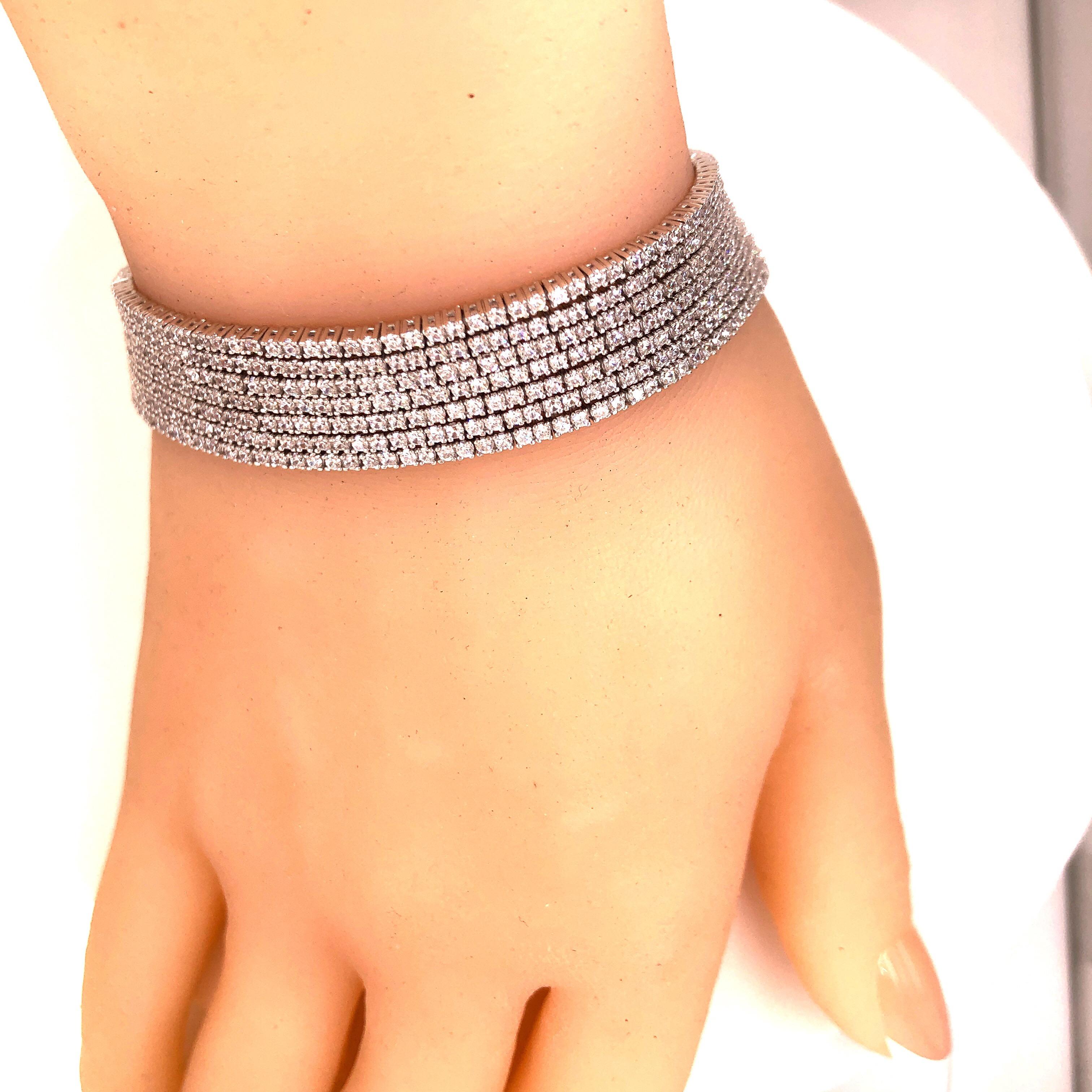 Emilio Jewelry Seven-Row 9.50 Carat Endless Diamond Bracelet 5