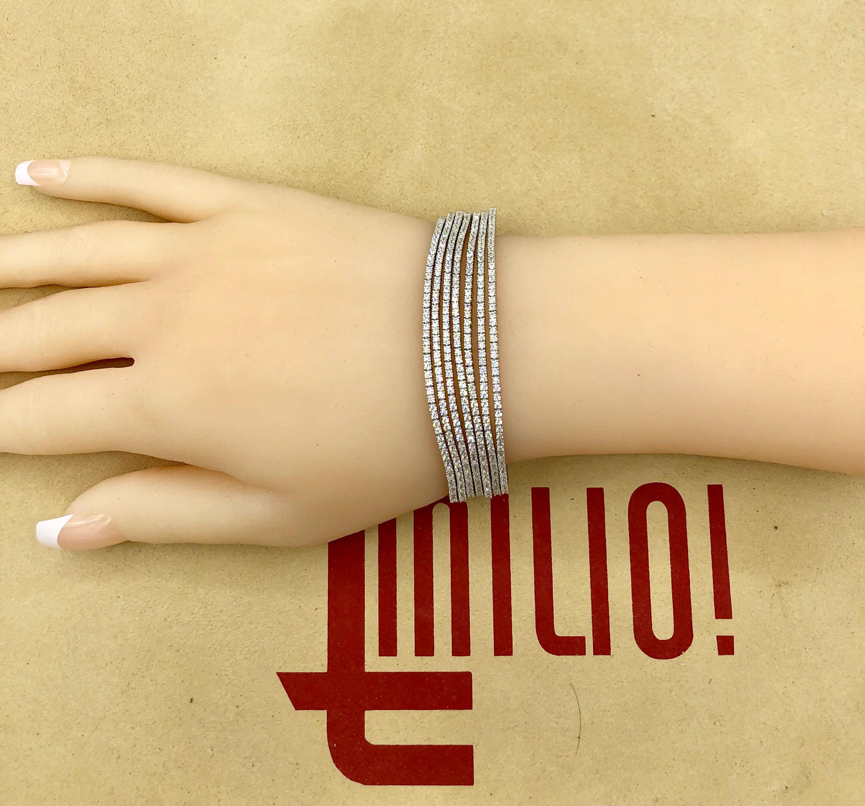 Emilio Jewelry Seven-Row 9.50 Carat Endless Diamond Bracelet 6