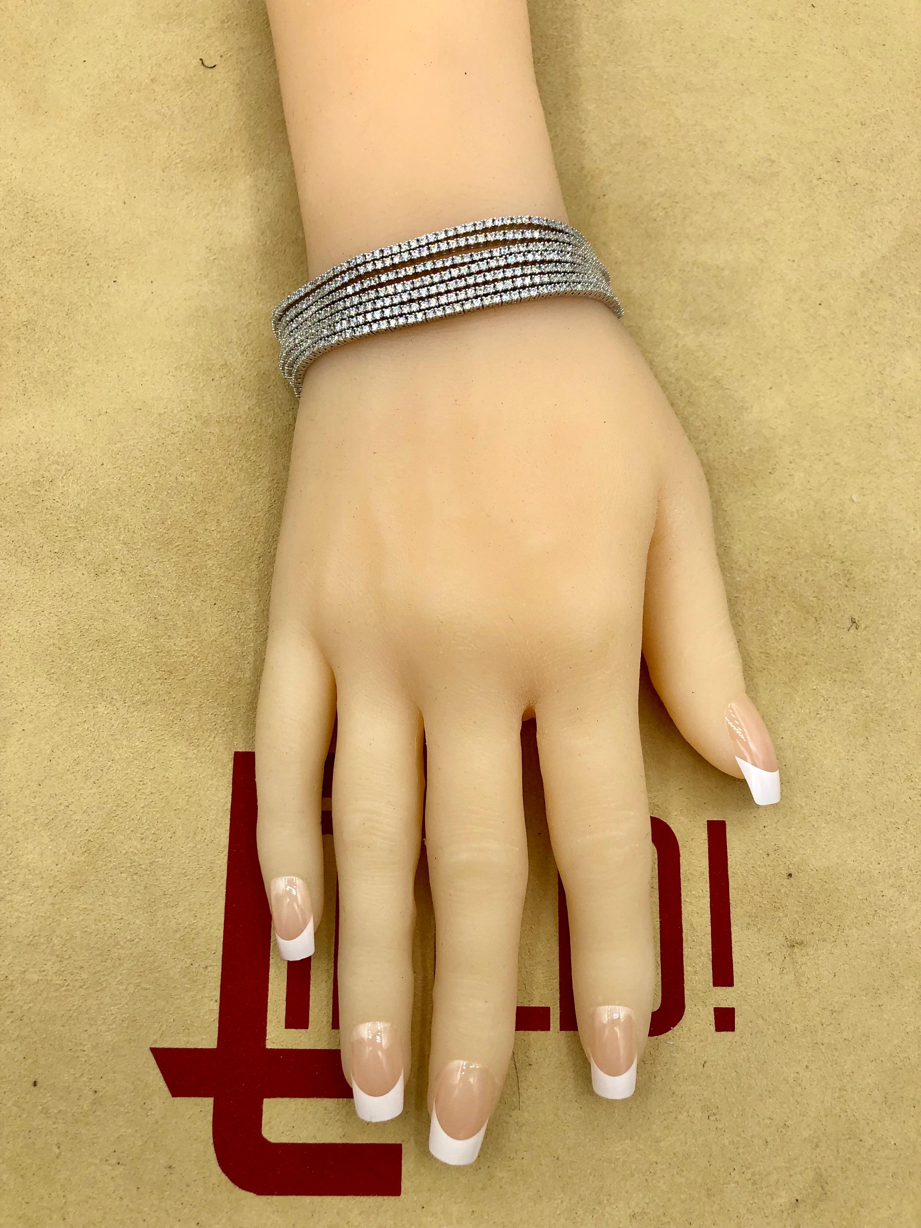Emilio Jewelry Seven-Row 9.50 Carat Endless Diamond Bracelet 7