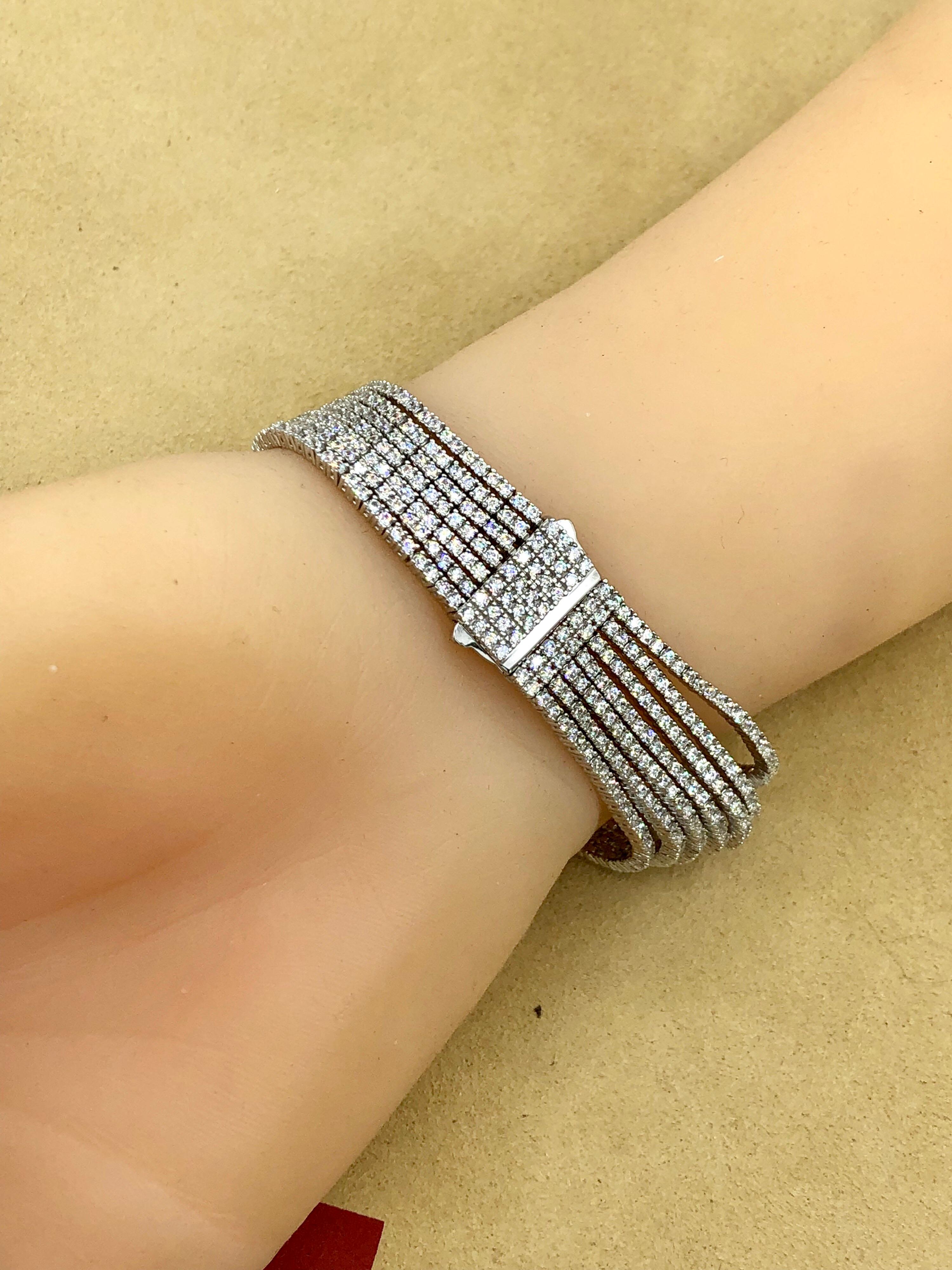 Emilio Jewelry Seven-Row 9.50 Carat Endless Diamond Bracelet 9
