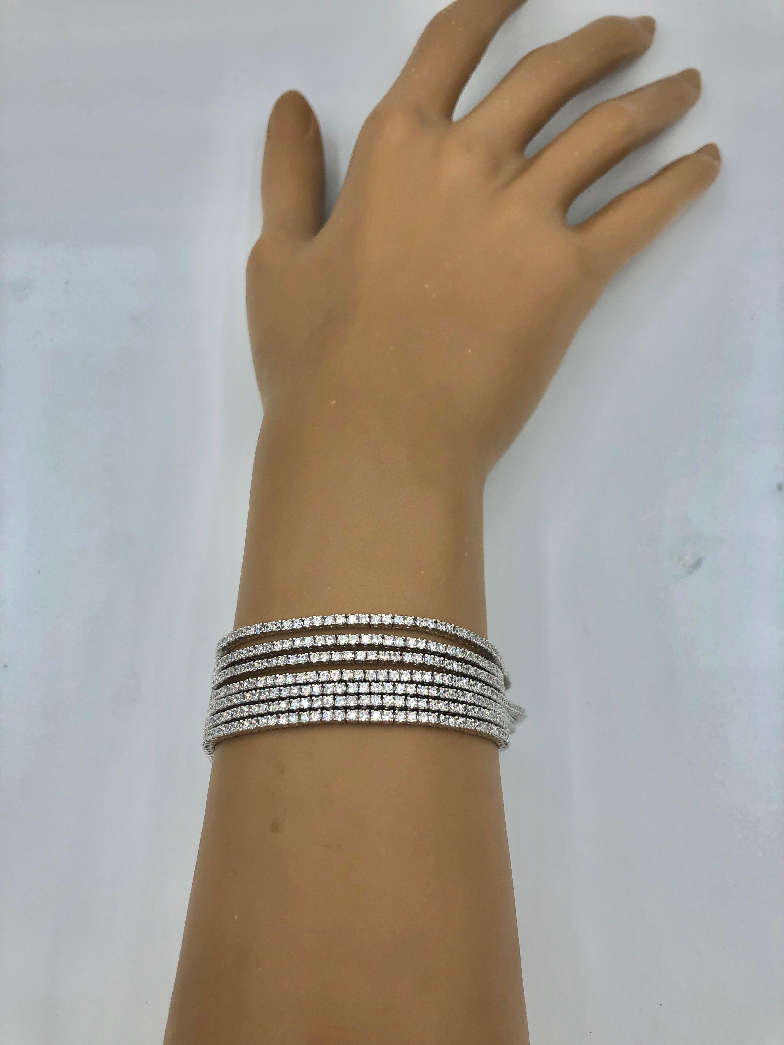 Emilio Jewelry Seven-Row 9.50 Carat Endless Diamond Bracelet 1