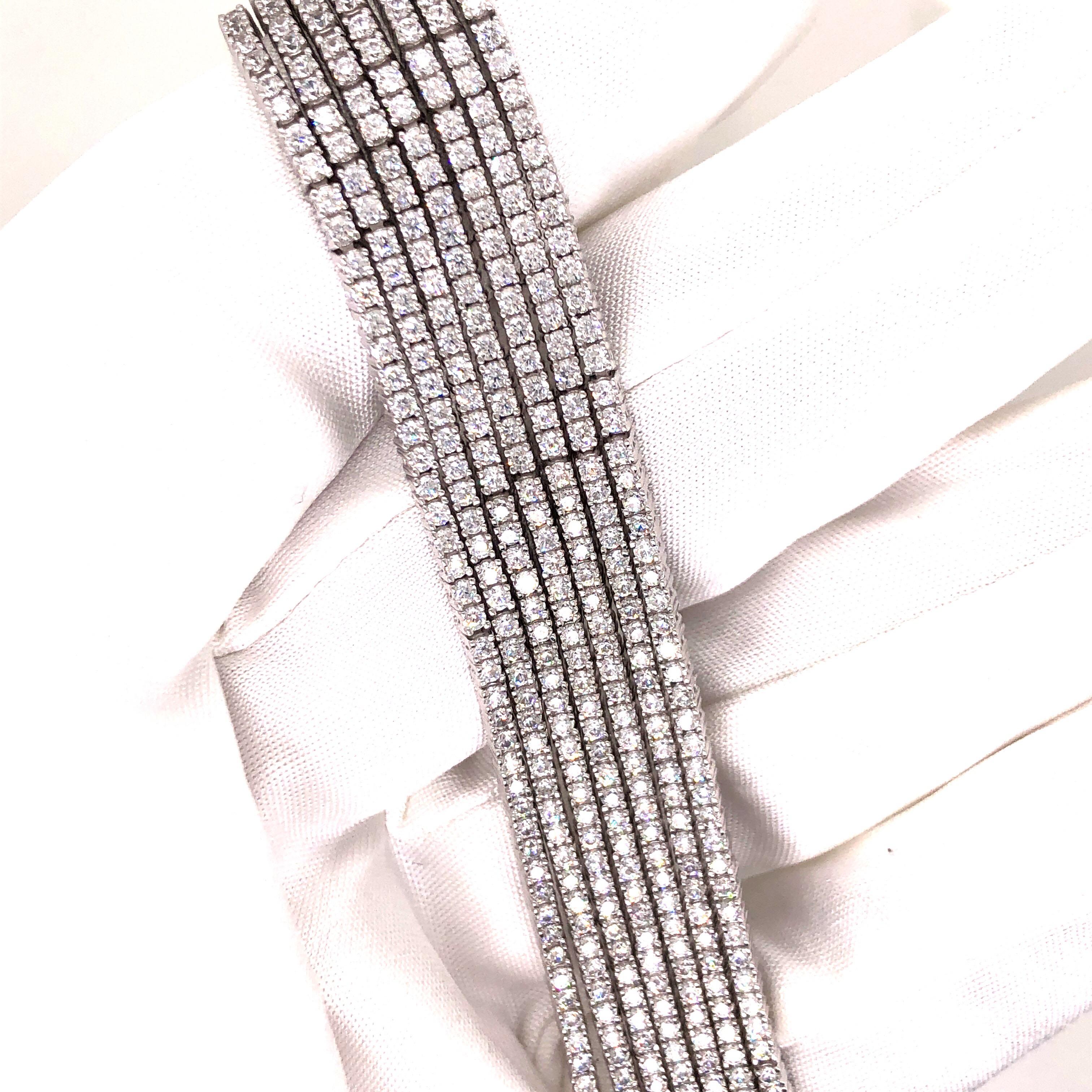 Emilio Jewelry Seven-Row 9.50 Carat Endless Diamond Bracelet 1