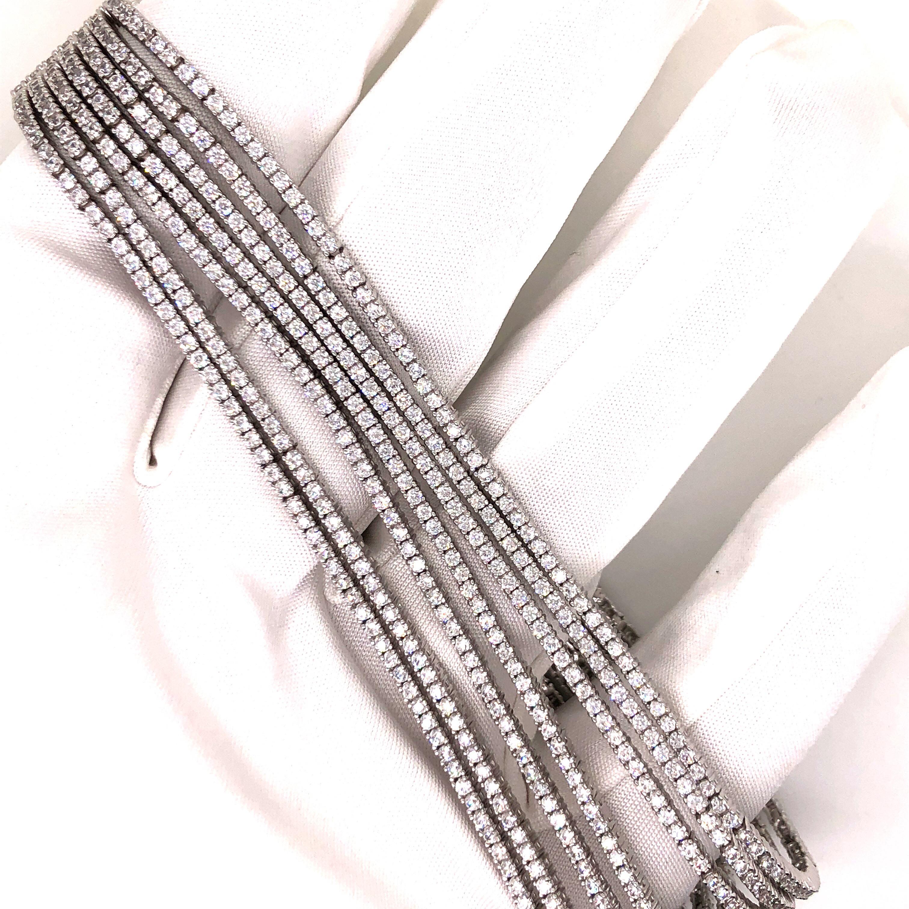 Emilio Jewelry Seven-Row 9.50 Carat Endless Diamond Bracelet 2