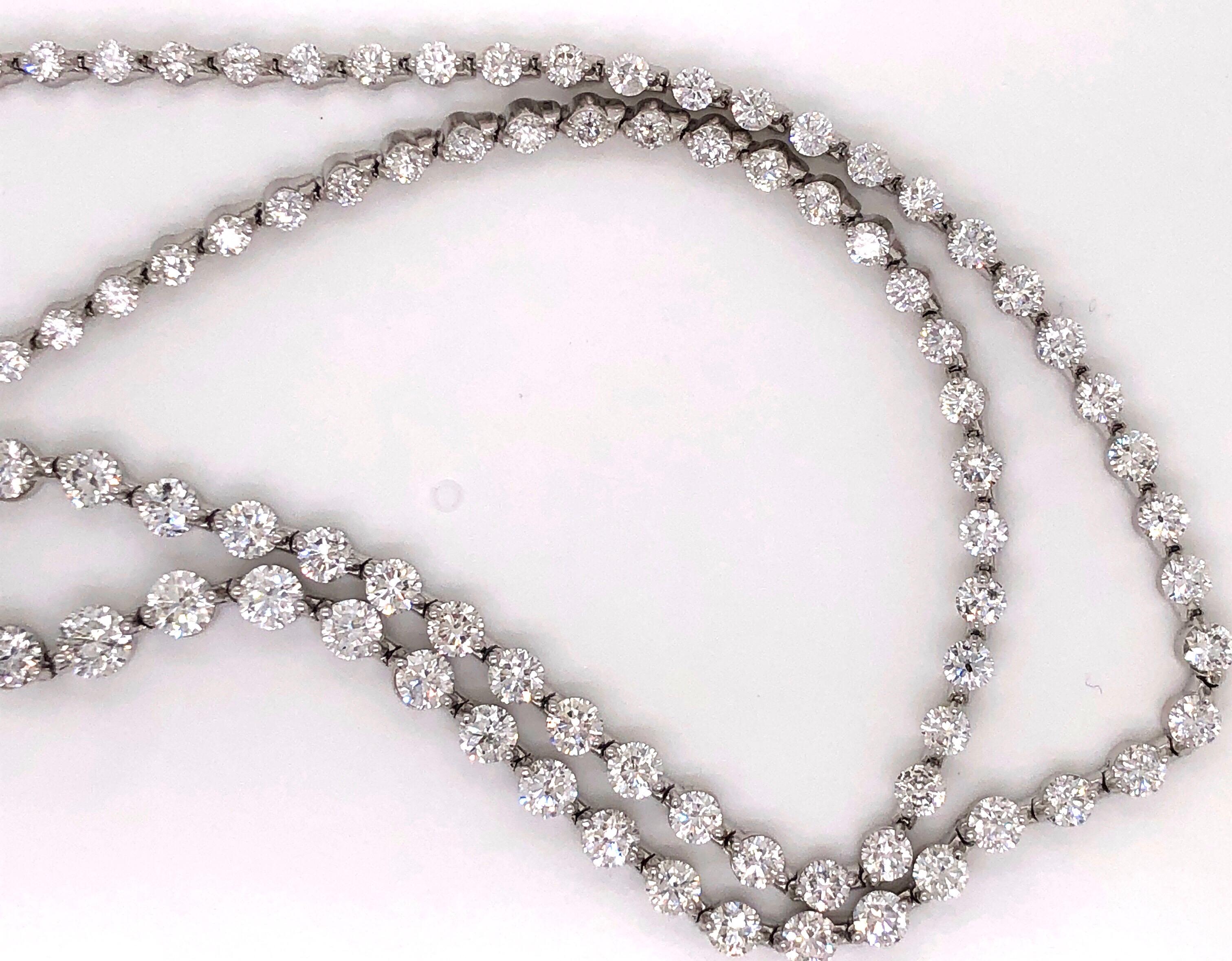 Emilio Jewelry Signature 10.35 Carat Graduating Diamond Riviera Necklace 2